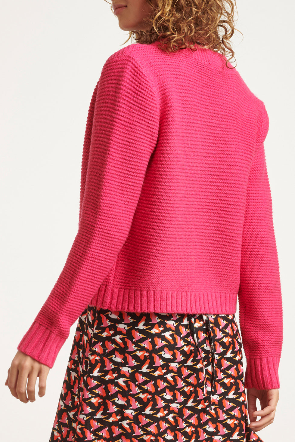 23608 Open Dikke Rib Gebreide Cardiganfuchsia | Fuchsia