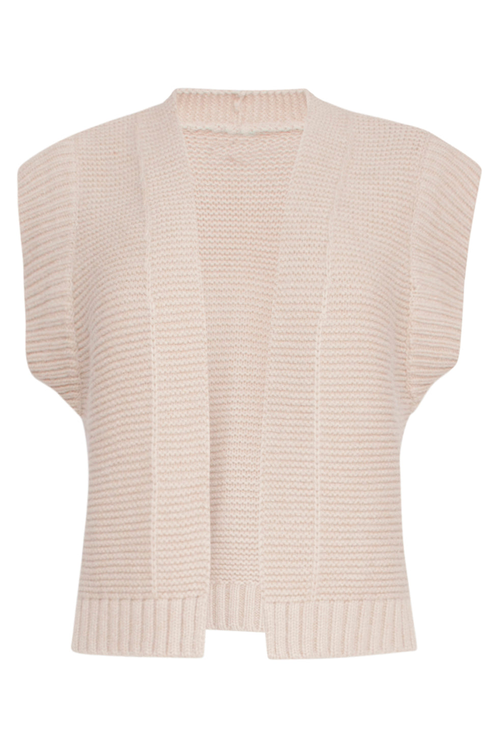 23609 Trendy Rib Gebreide Gilet | Sand