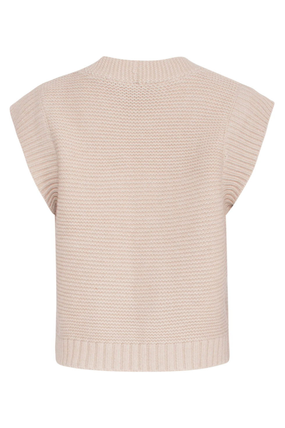 23609 Trendy Rib Gebreide Gilet | Sand