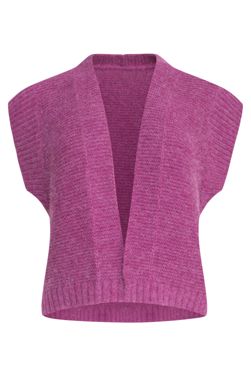 23609 Trendy Rib Gebreide GiletPaars | Purple