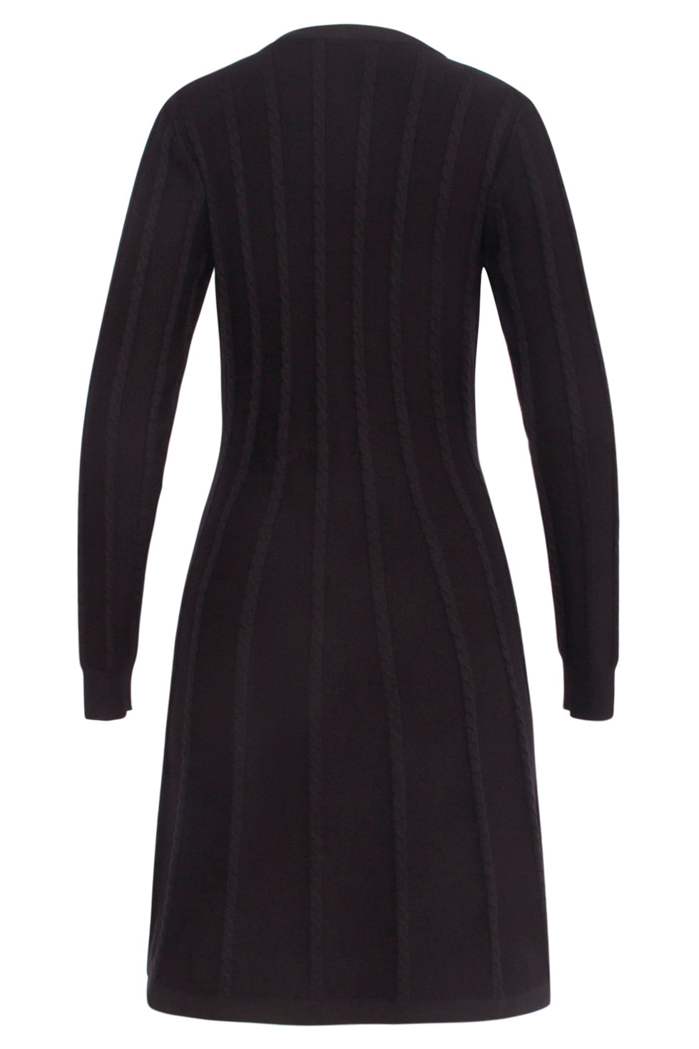 23614 e FitFlared Gebreide Korte Jurk | Black