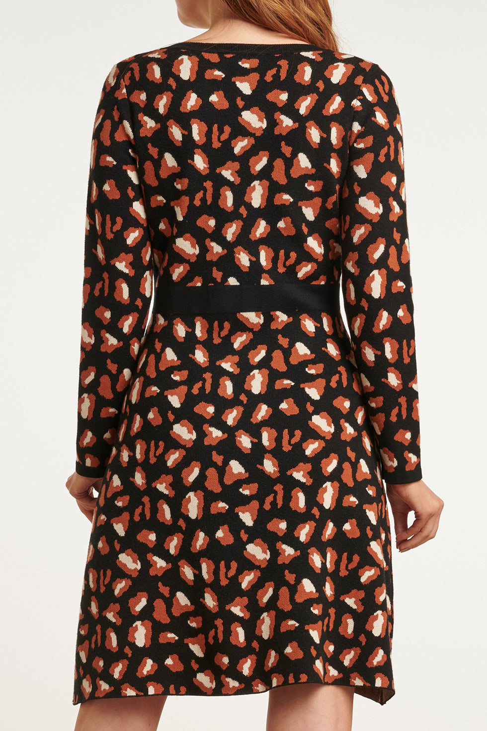 23616 Dames e Jurk Met Dieren Print | Black - Brown