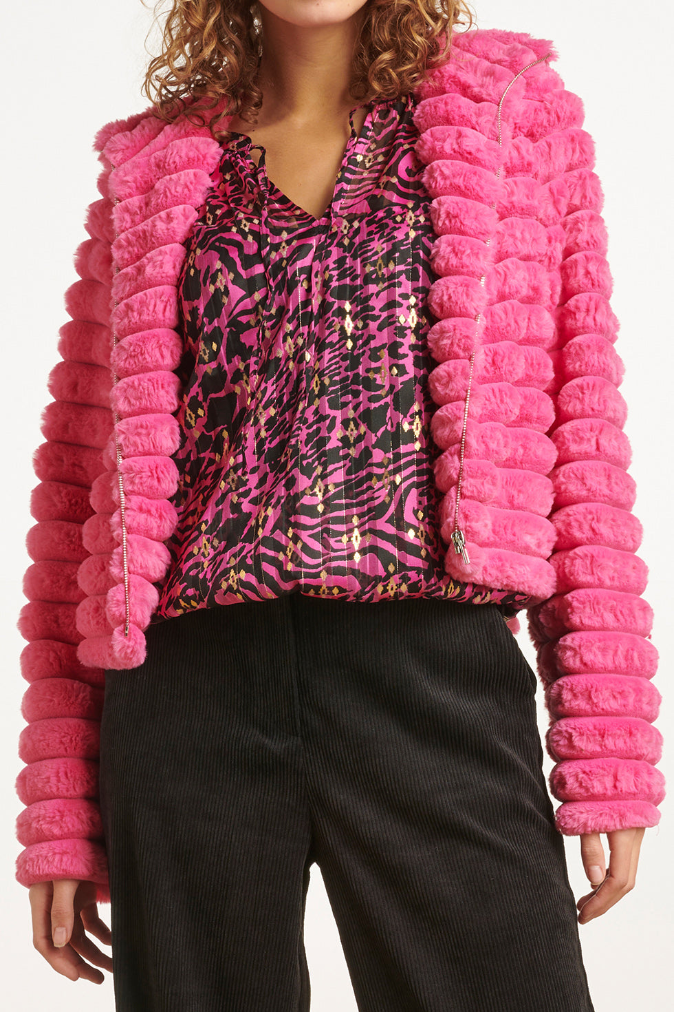 23620 Rib Gebreid Vest Lois | Pink