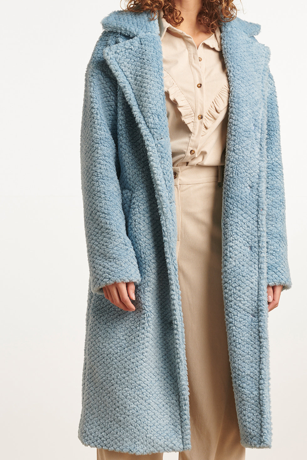 23623 Licht Teddy Damesjas | Light Blue