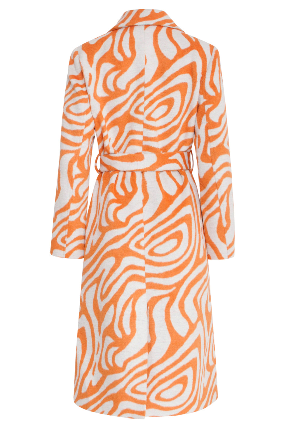 23628 Damesjas Jas Abstract Zebra Print | White - Orange
