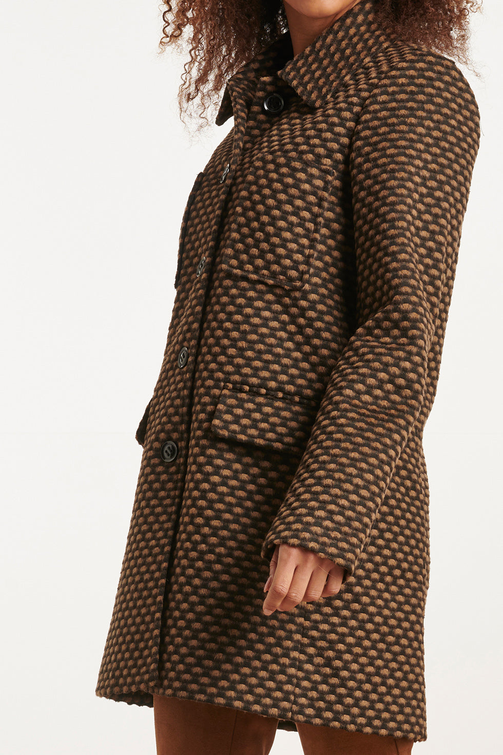 23631 Damesjas Gevlek Print | Black - Brown