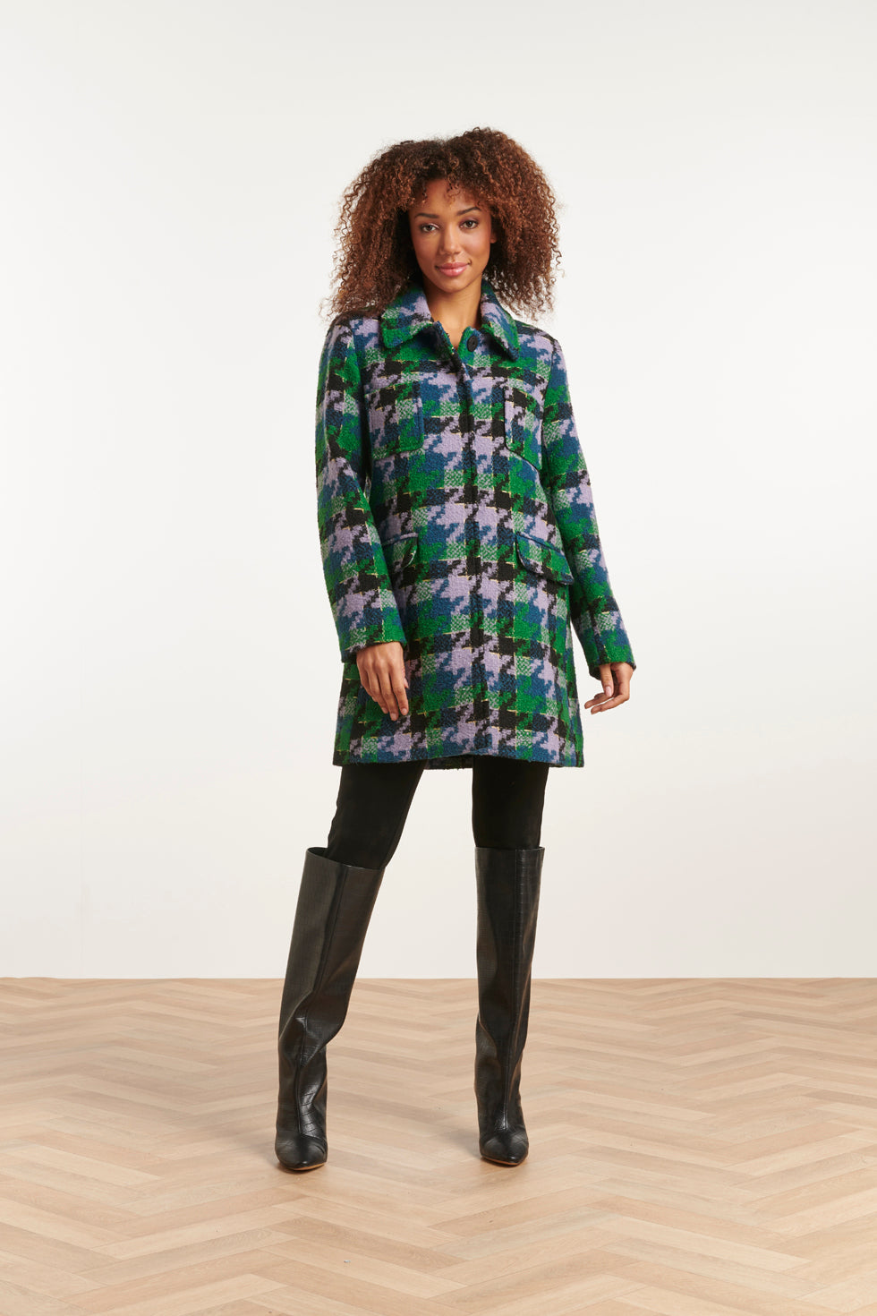 23633 DamesjasMulti Pied-De-Poule Print | Muticolour