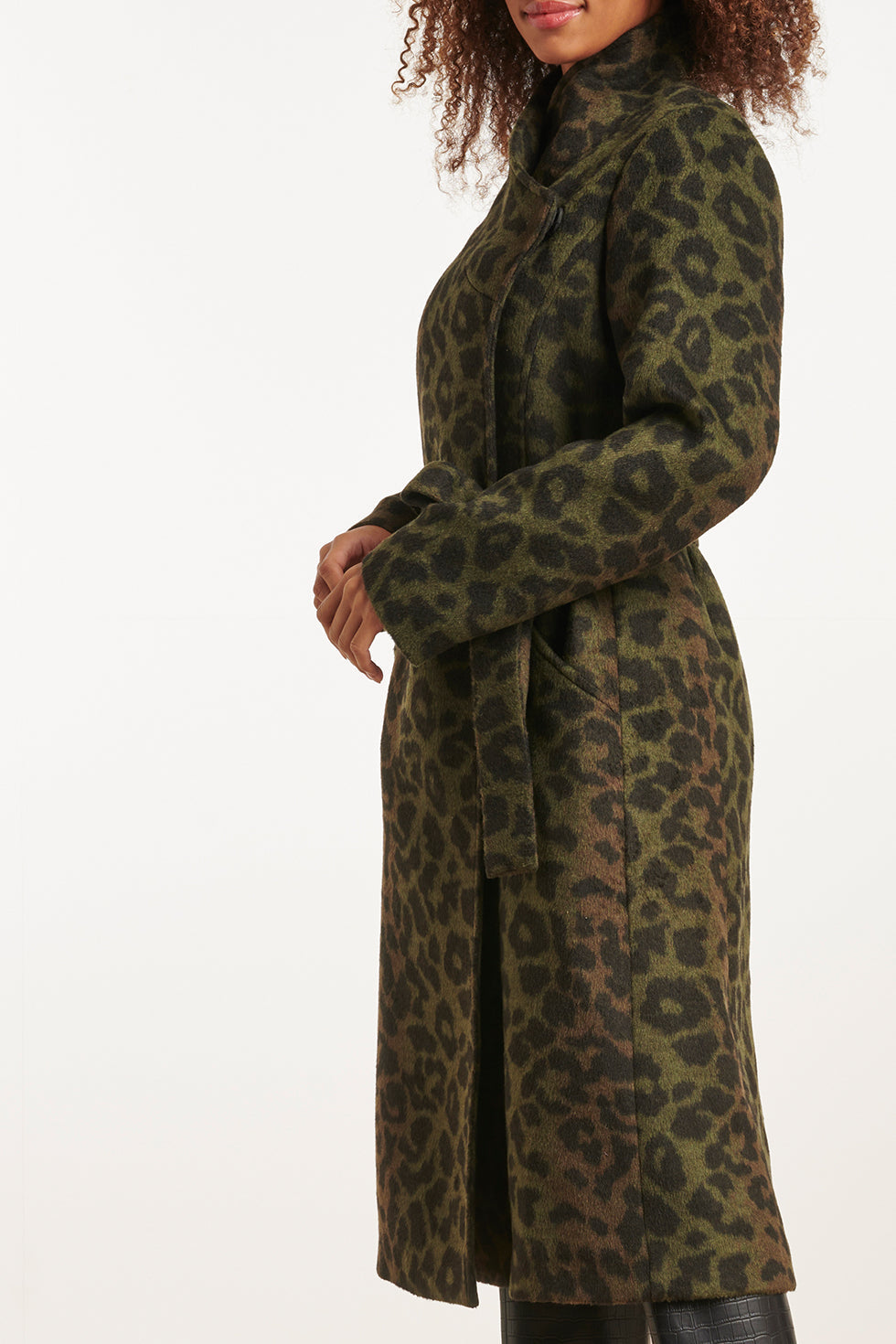 23634 DamesjasArmy Green Met Animal Print | Army - Black