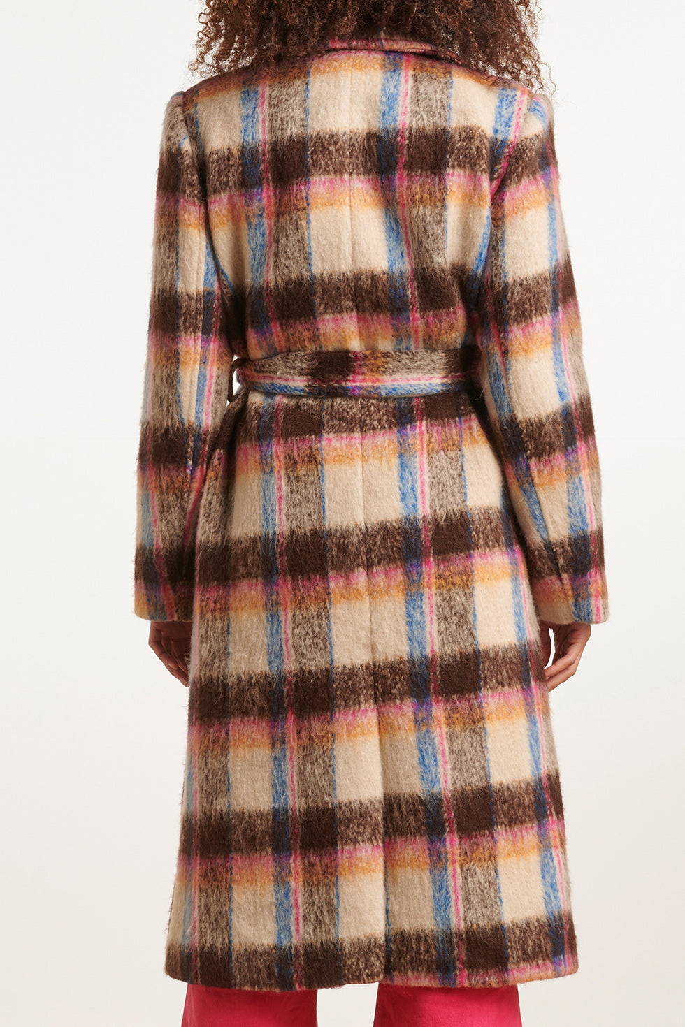 23638 Damesjas Geruit Patroon Met Trenchcoat Silhouet | Muticolour