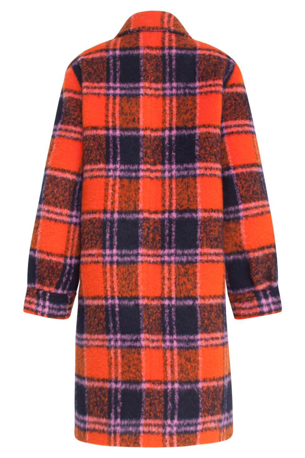 23639 Dames Jas Met Multi Geruit Print | Orange - Muticolour