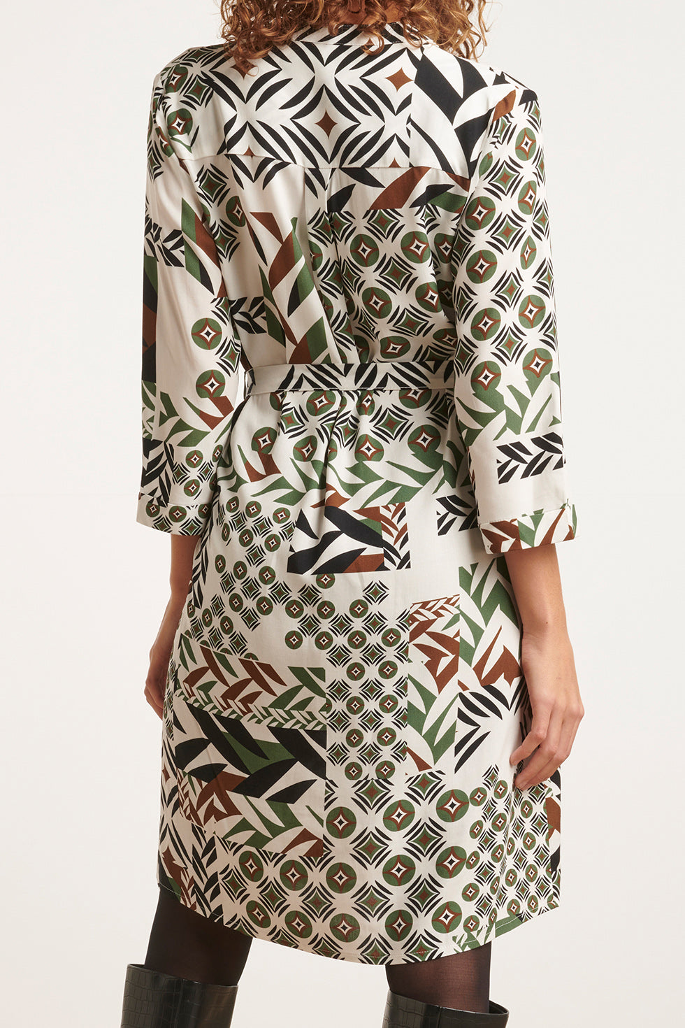 23648 Dames Jurk Met MixMatch Geometrische Print | Muticolour