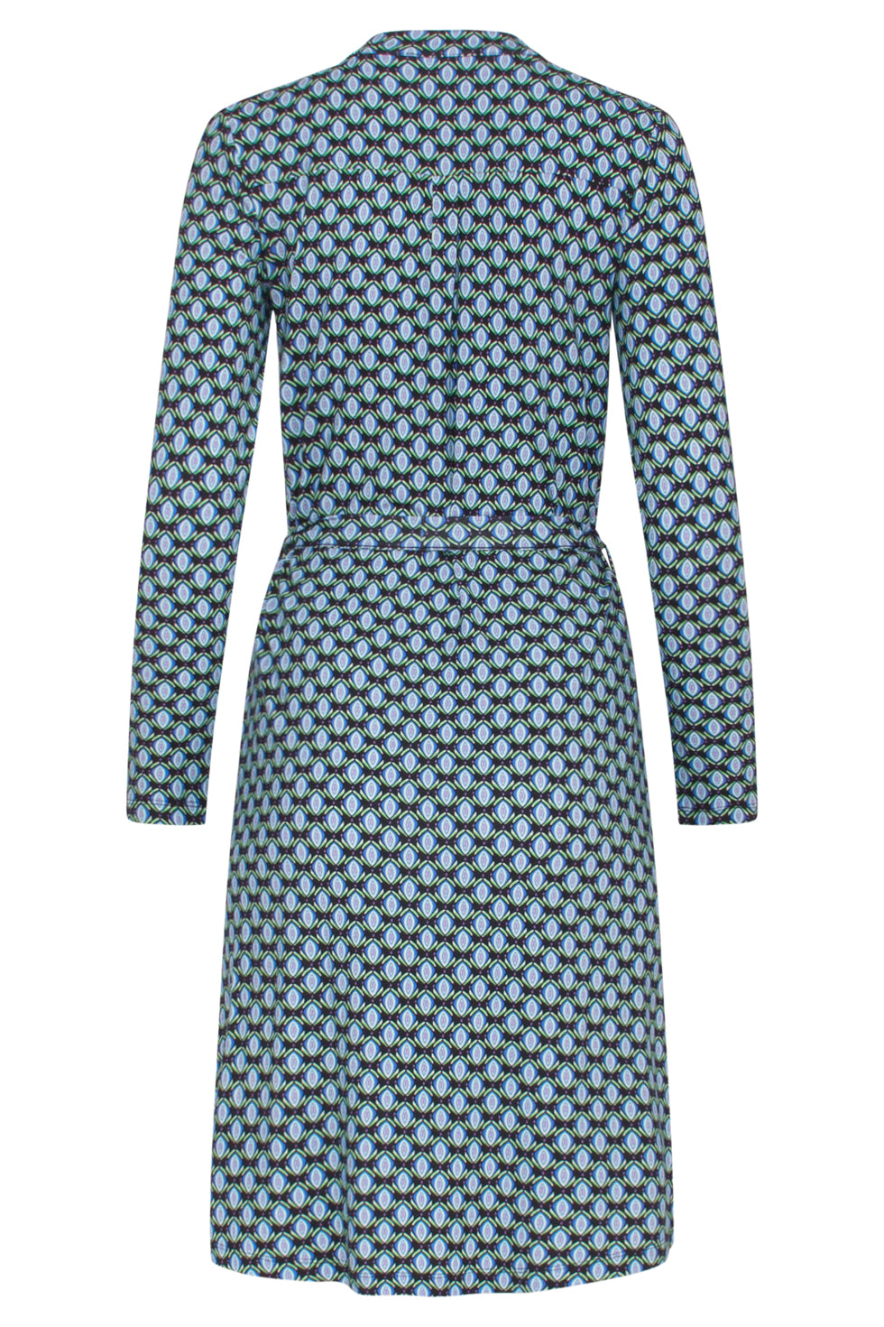 23649 Dames Jurk Met Geometrisch Retro Print | Black - Blue