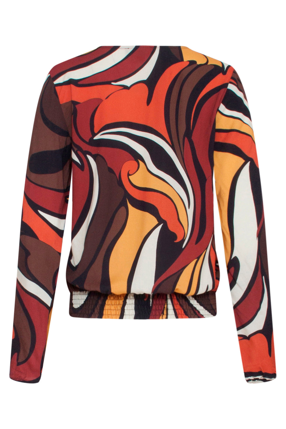 23652 Dames Top Met Grafisch Print | Brown - Muticolour
