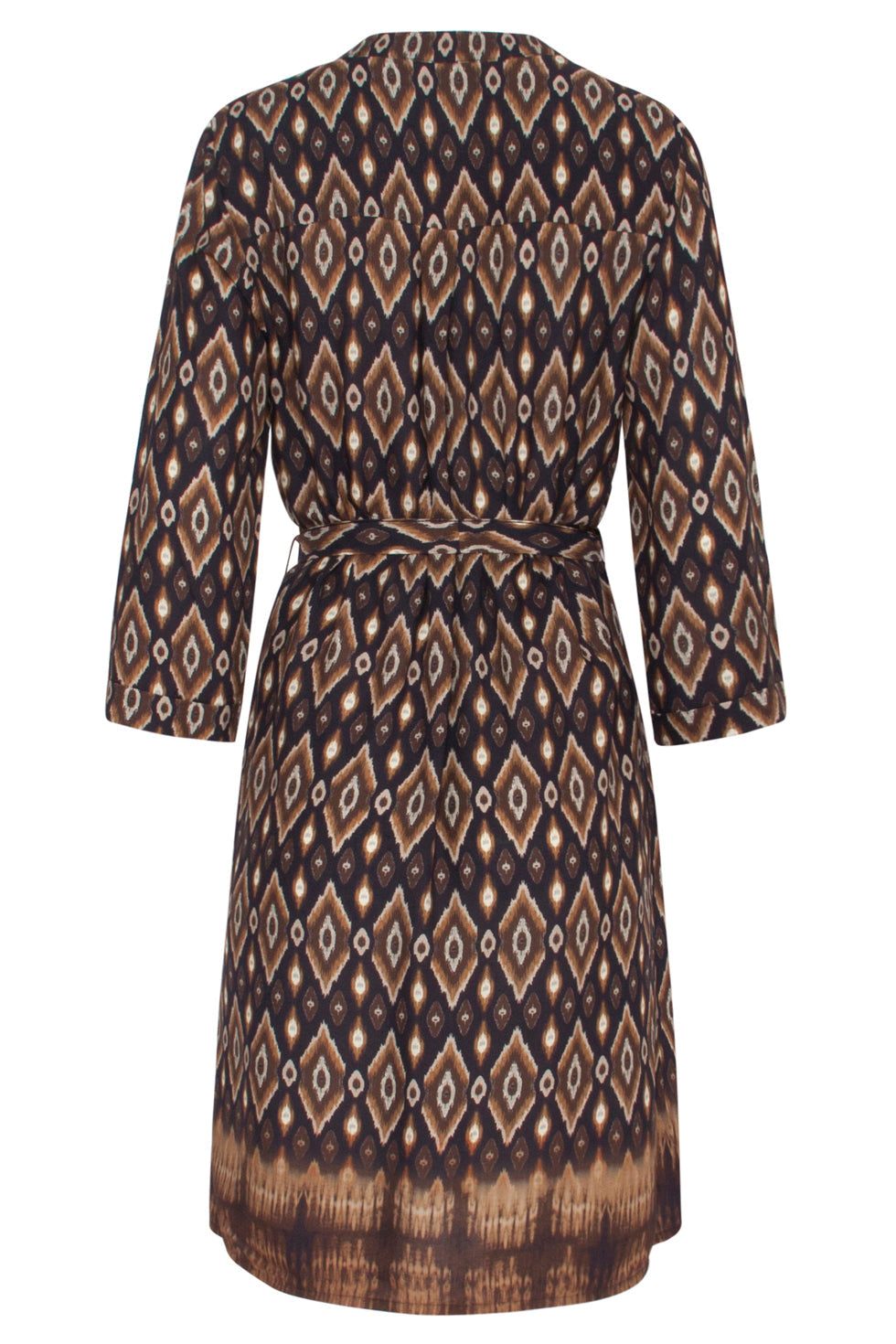 23658 Dames Jurk Met Tribal Printe | Black - Brown