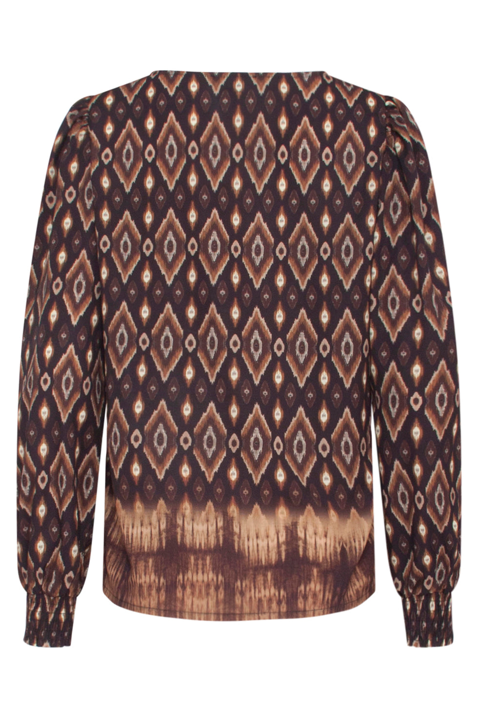 23659 Dames Top Met Tribal Printe | Black - Brown