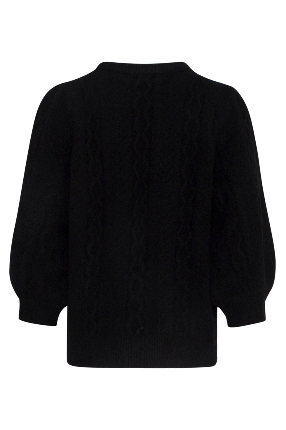 23704-999 Ronde Hals Gebreide Top | Black