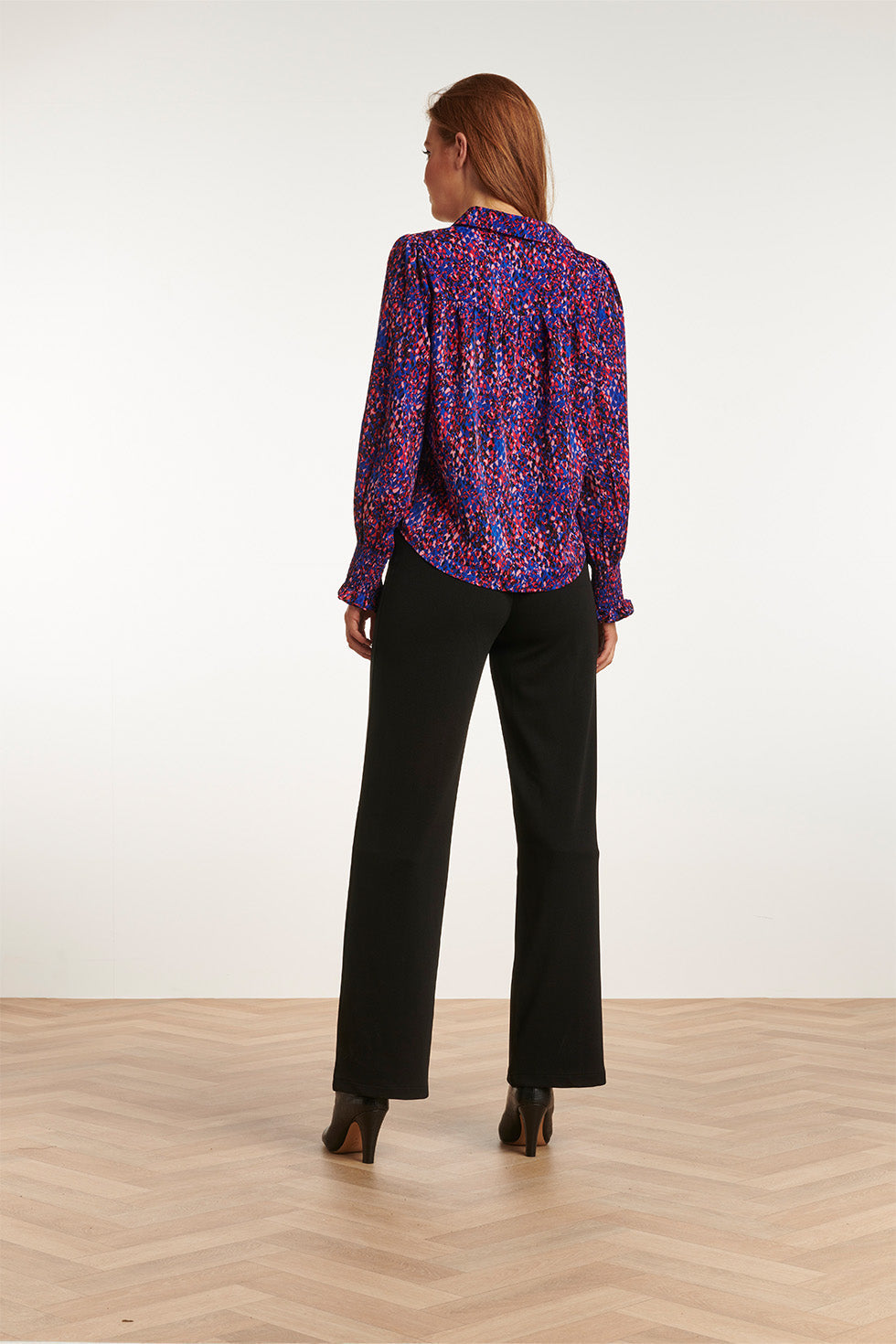 23718-998 V-Hals TopVlekprint Paars | Muticolour