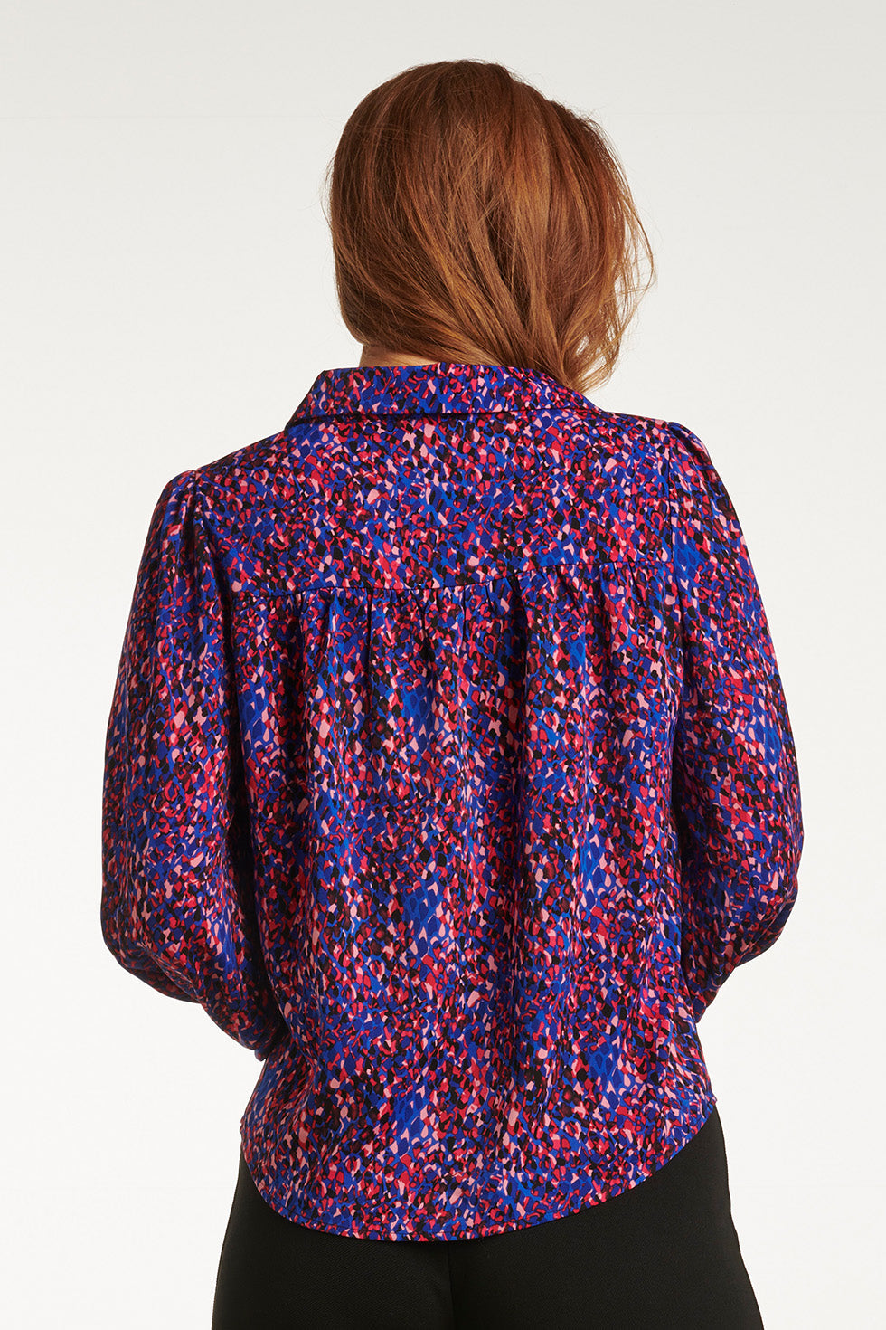 23718-998 V-Hals TopVlekprint Paars | Muticolour