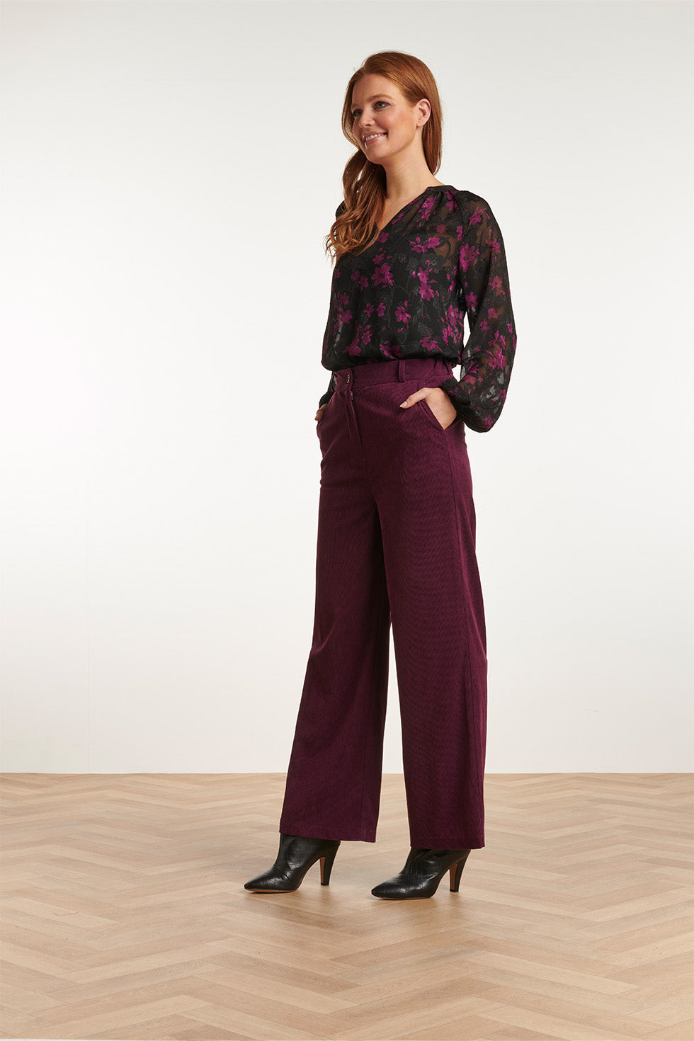 23725-380 Corduroy BroekPaars Van 100% Polyester | Purple