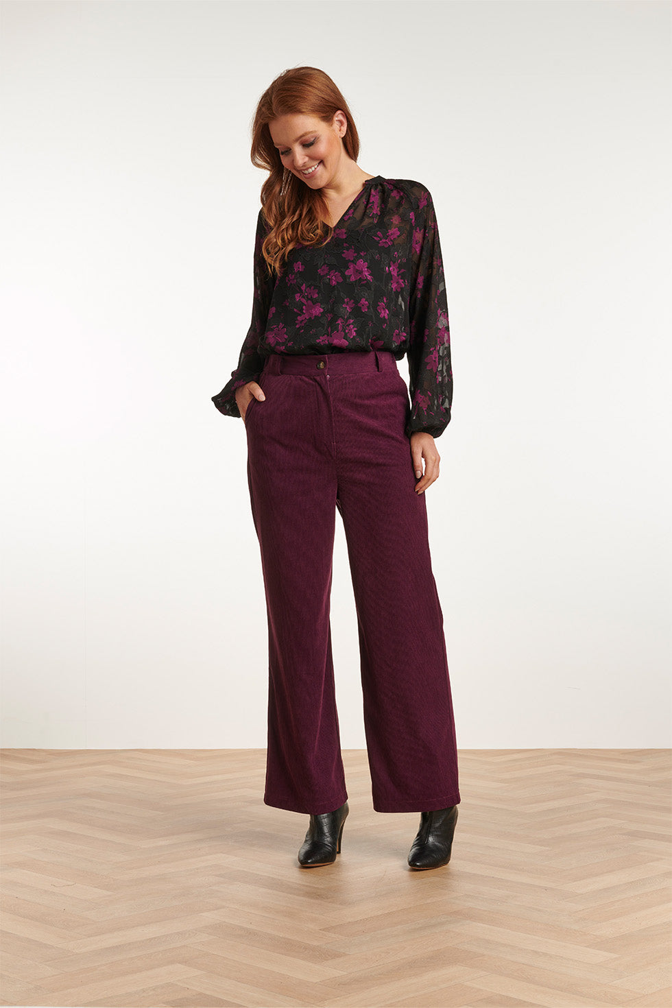 23725-380 Corduroy BroekPaars Van 100% Polyester | Purple