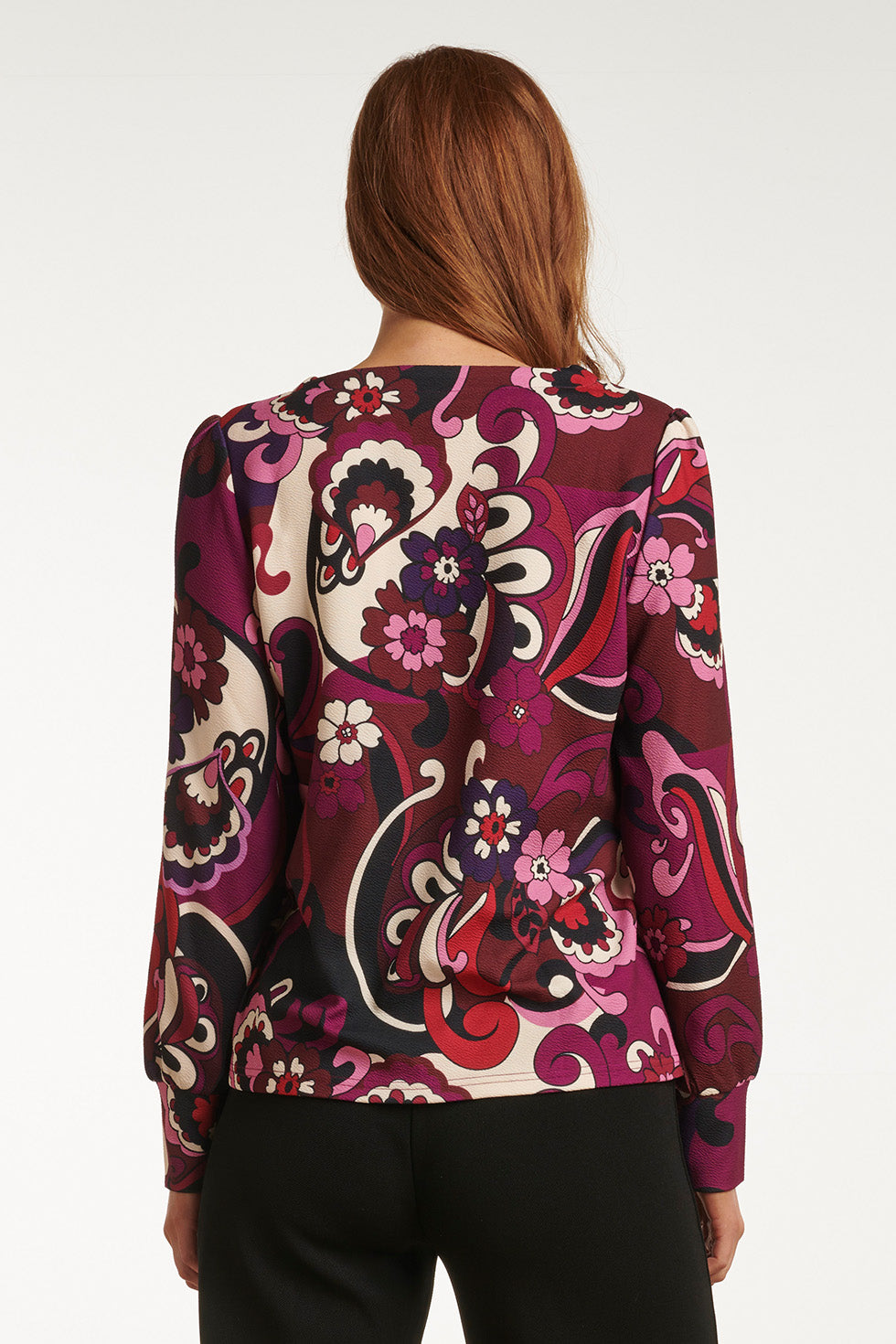 23742-380-998 Multi e Bloemenprint V-Hals Top Voor Dames | Purple - Muticolour