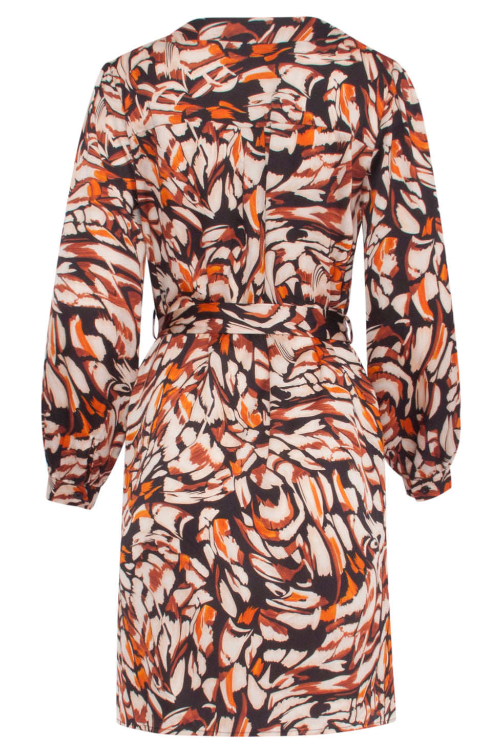 23809 Damesmode: Multi Abstracte Print V-Hals Jurk | Muticolour