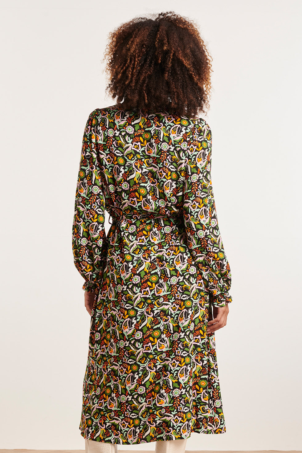 23815 Multi Bloemenprint V-Hals Jurk | Muticolour