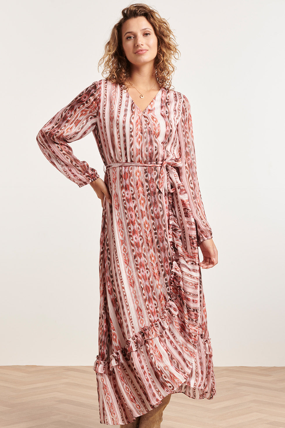 23824 Multi Tribaal Print V-Hals Jurk | Muticolour