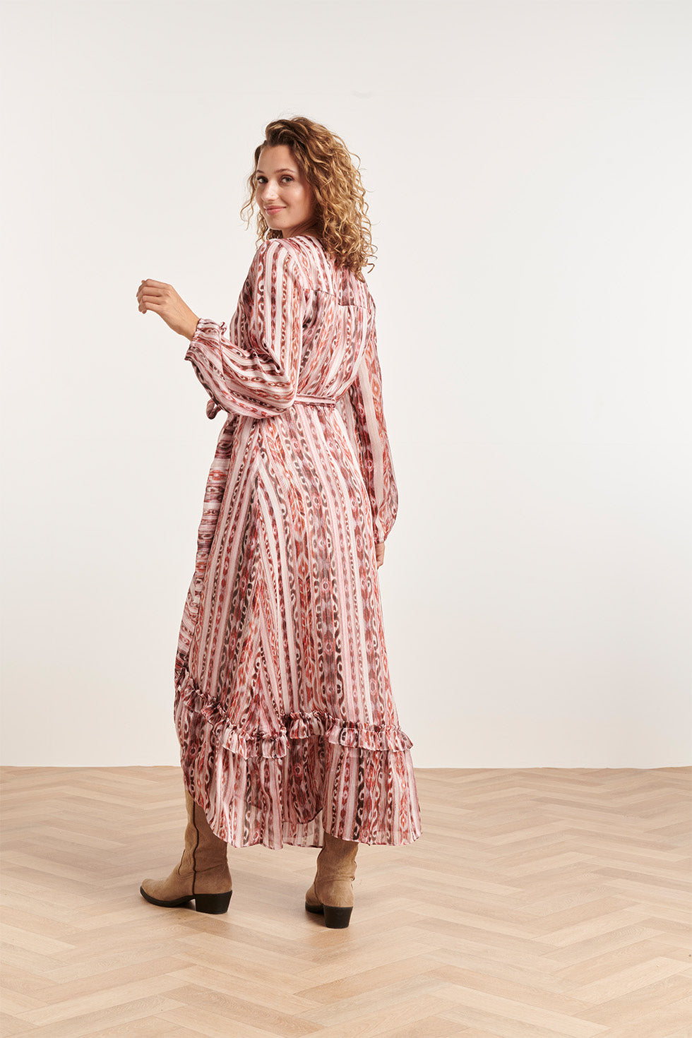 23824 Multi Tribaal Print V-Hals Jurk | Muticolour