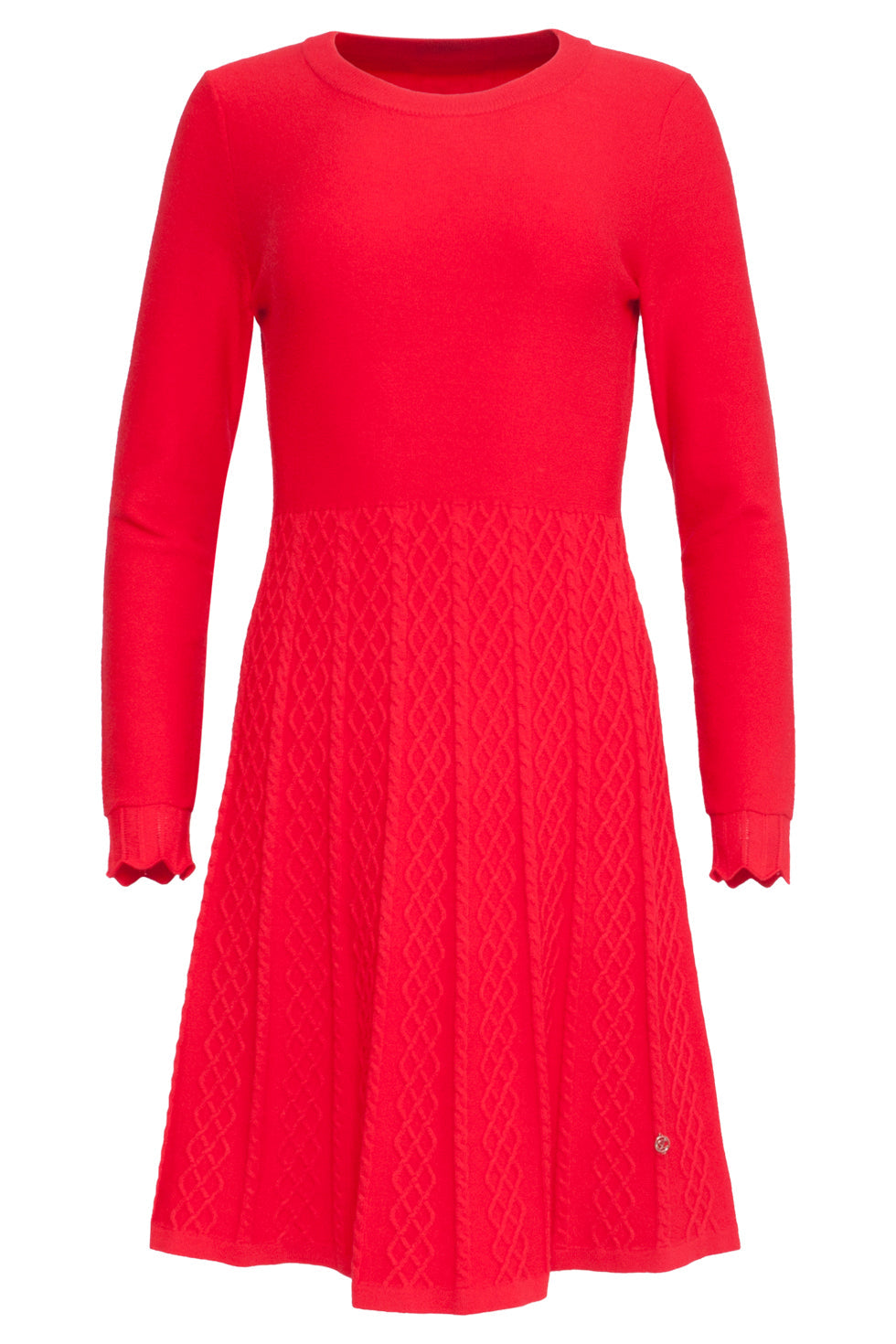 23827 Ronde Hals Jurk Met Uitlopende Rok | Red
