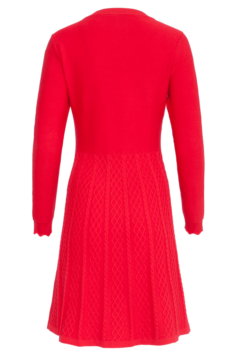 23827 Ronde Hals Jurk Met Uitlopende Rok | Red