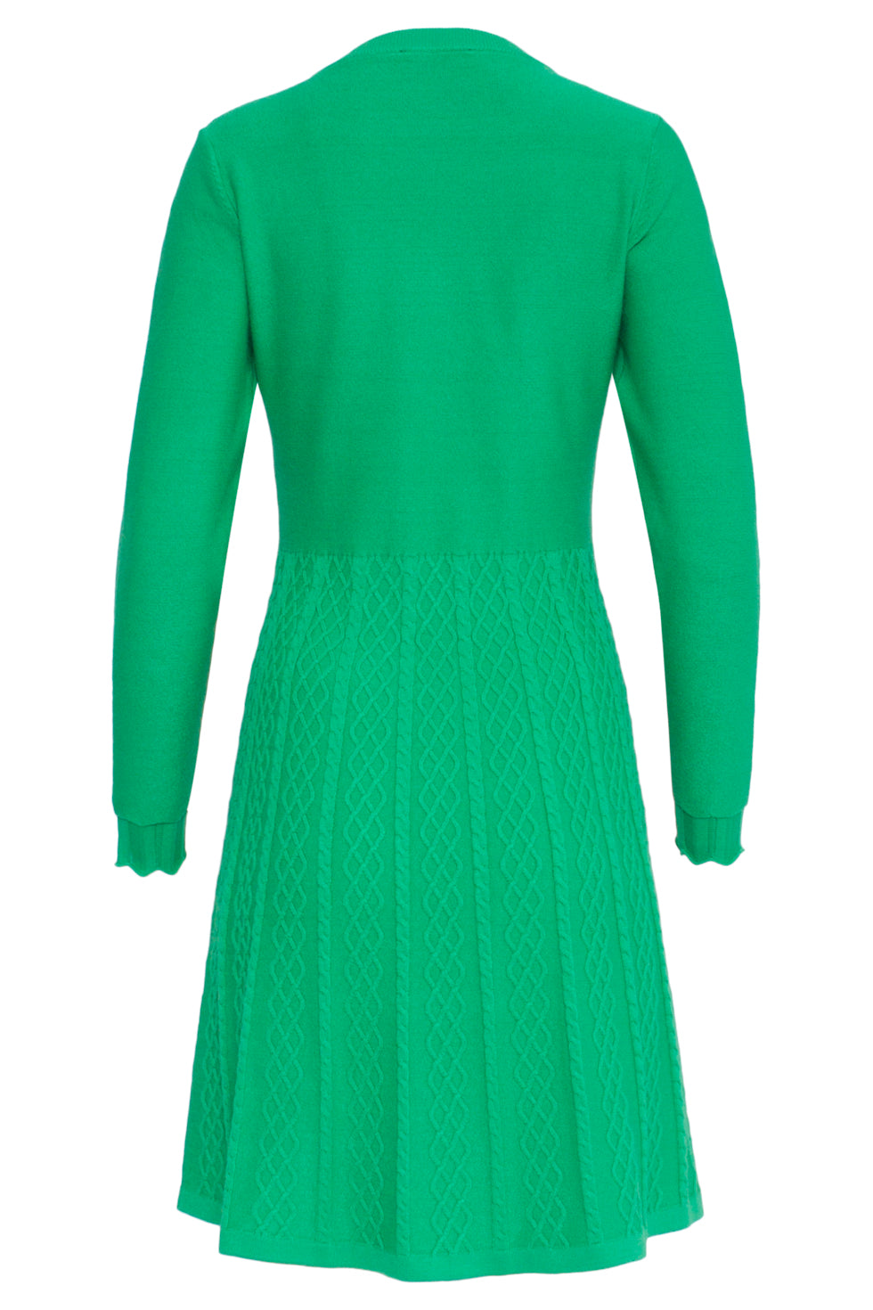 23828 Ronde Hals Jurk Met Wijd Uitlopende Rok | Soft Green