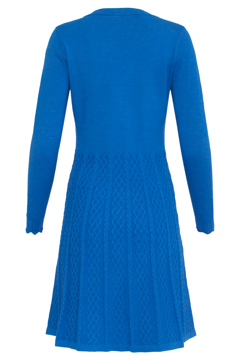 23829 Kobalt Ronde Hals Jurk Met Uitlopende Rok | Sky Blue