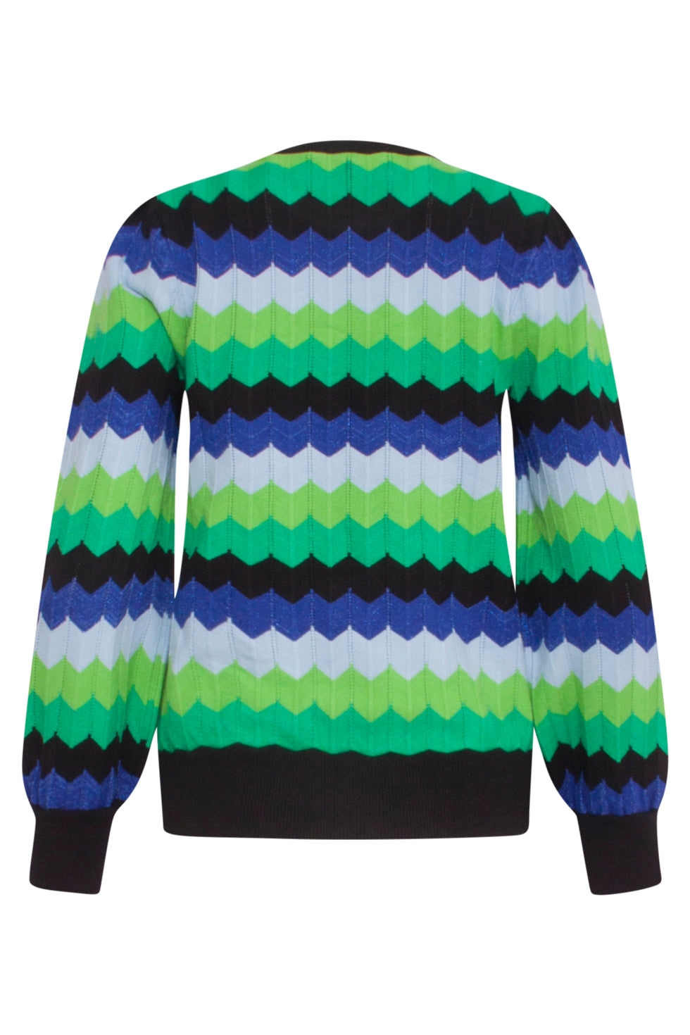 23832 Multi Zigzag Print Ronde Hals Top | Muticolour