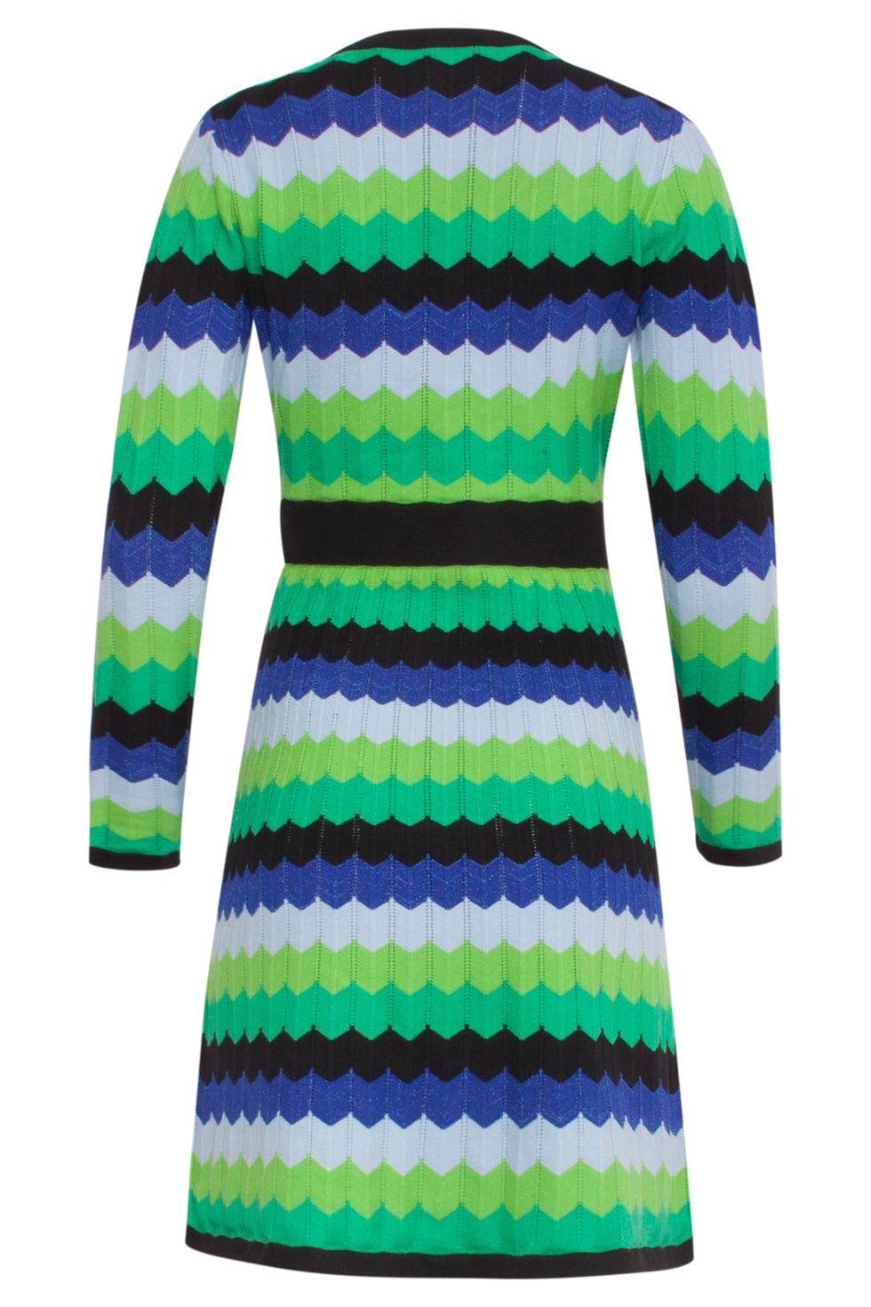 23833 Multi Zigzag Print V-Hals Jurk | Muticolour