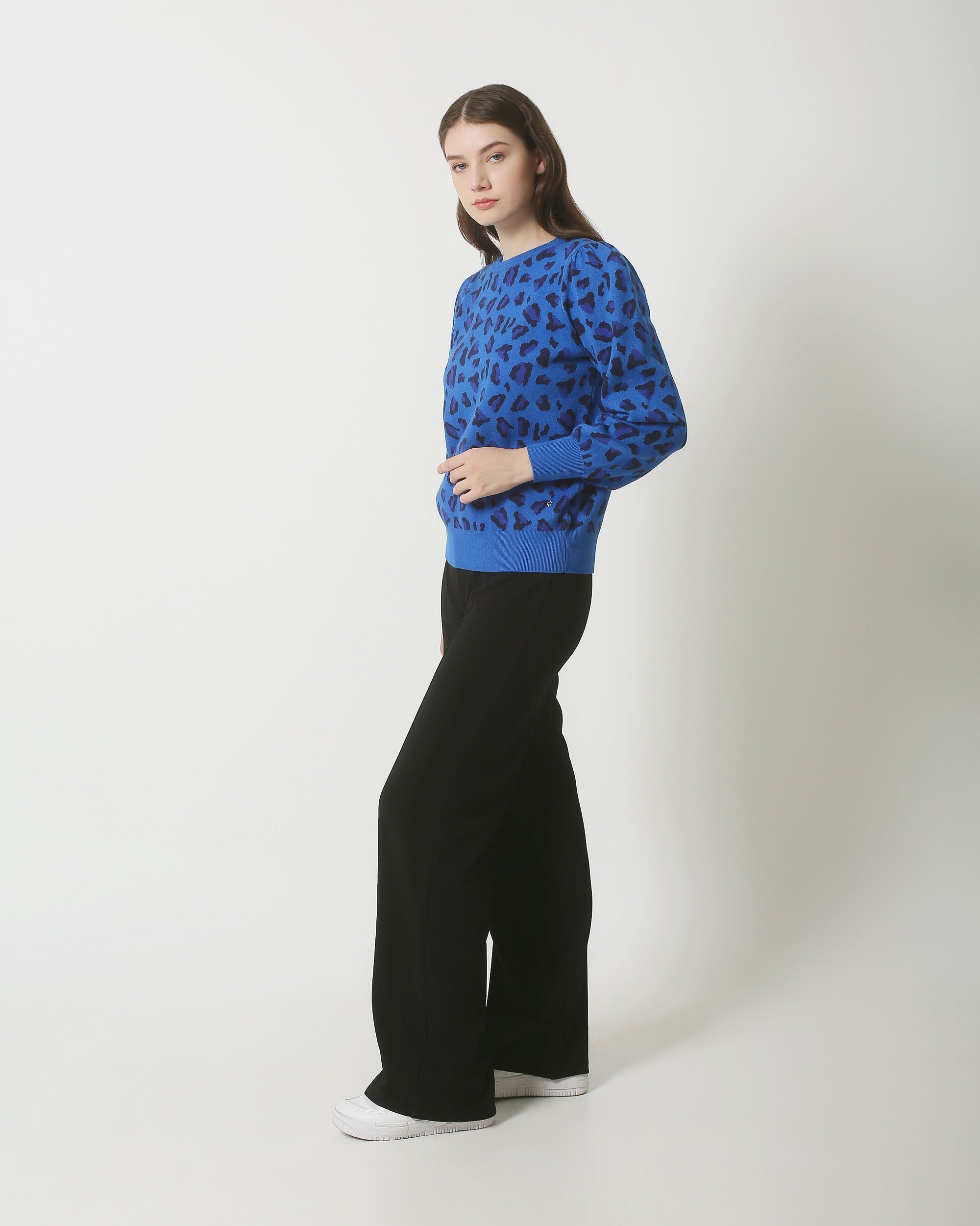 23834 Dierenprint TopKobalt Met Ronde Hals | Cobalt