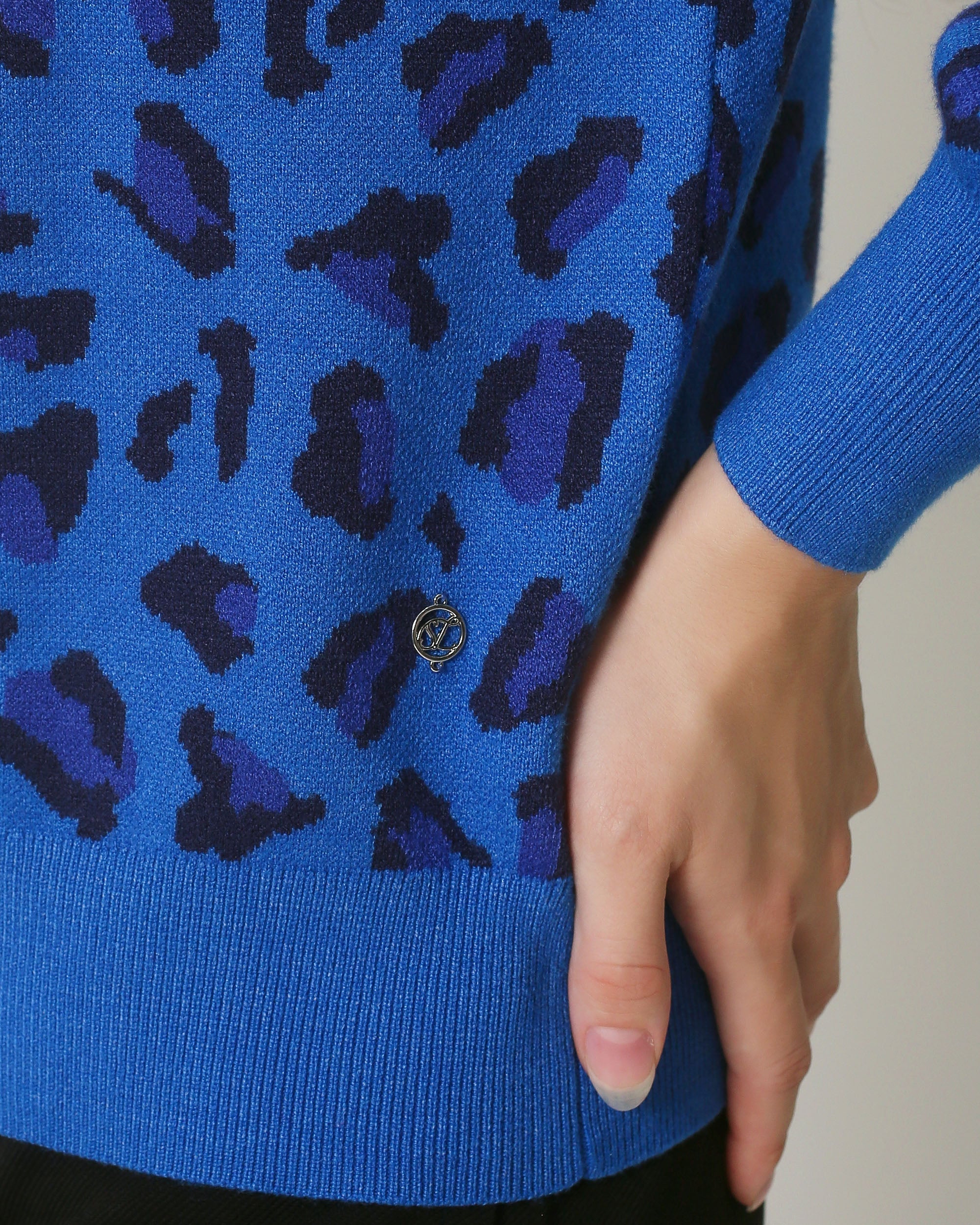 23834 Dierenprint TopKobalt Met Ronde Hals | Cobalt