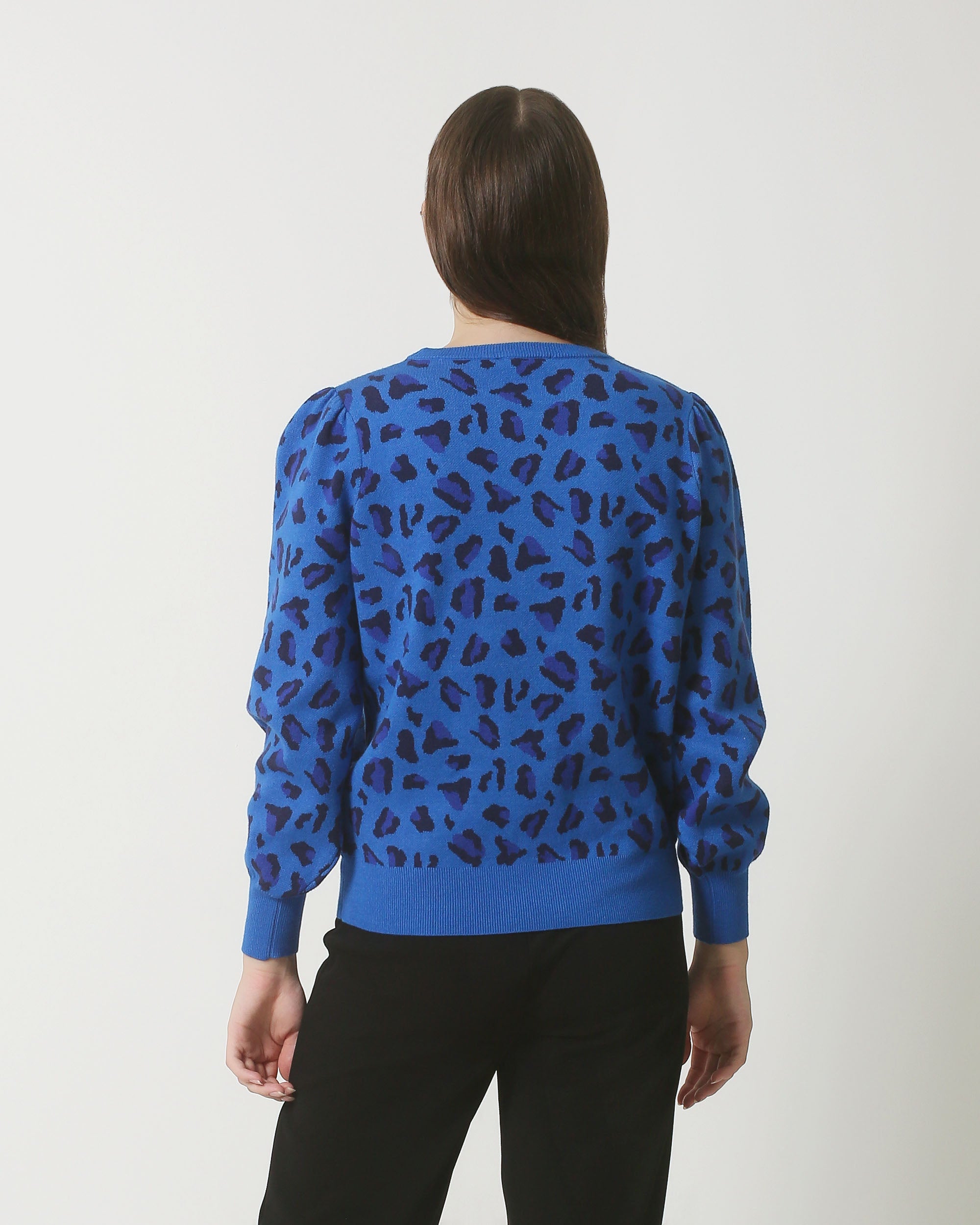 23834 Dierenprint TopKobalt Met Ronde Hals | Cobalt