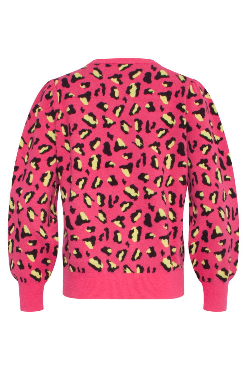 23835 Dierenprint Top Met Ronde Hals | Fuchsia - Black
