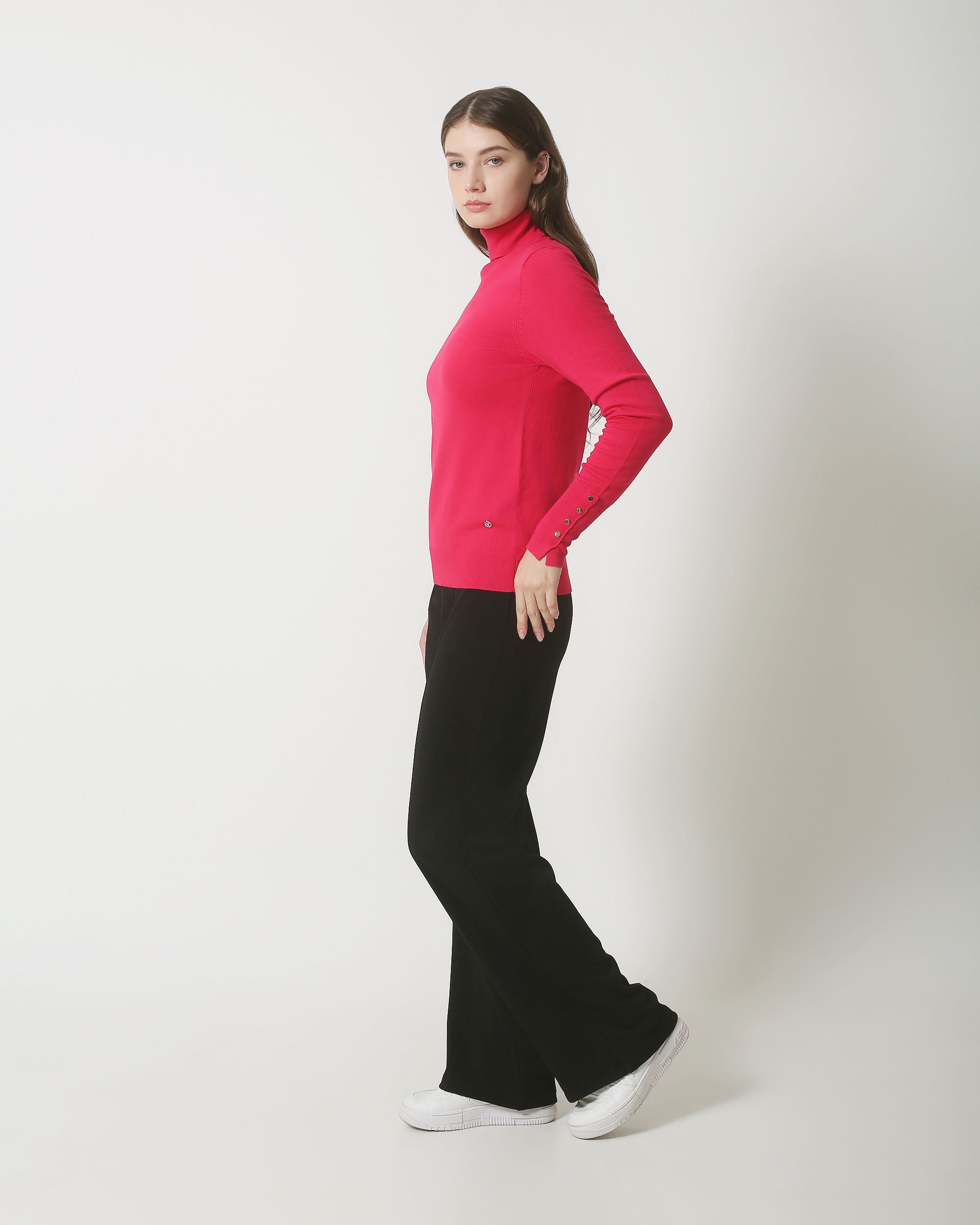 23836 Turtle Neck Top | Fuchsia