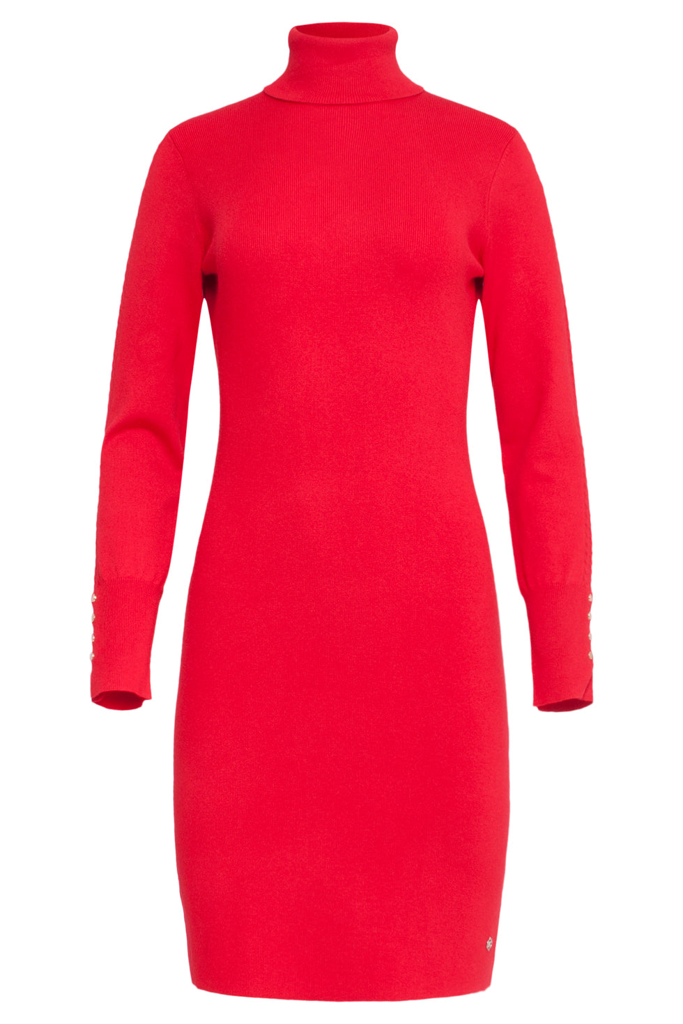 23839 Turtle Neck Jurk | Red