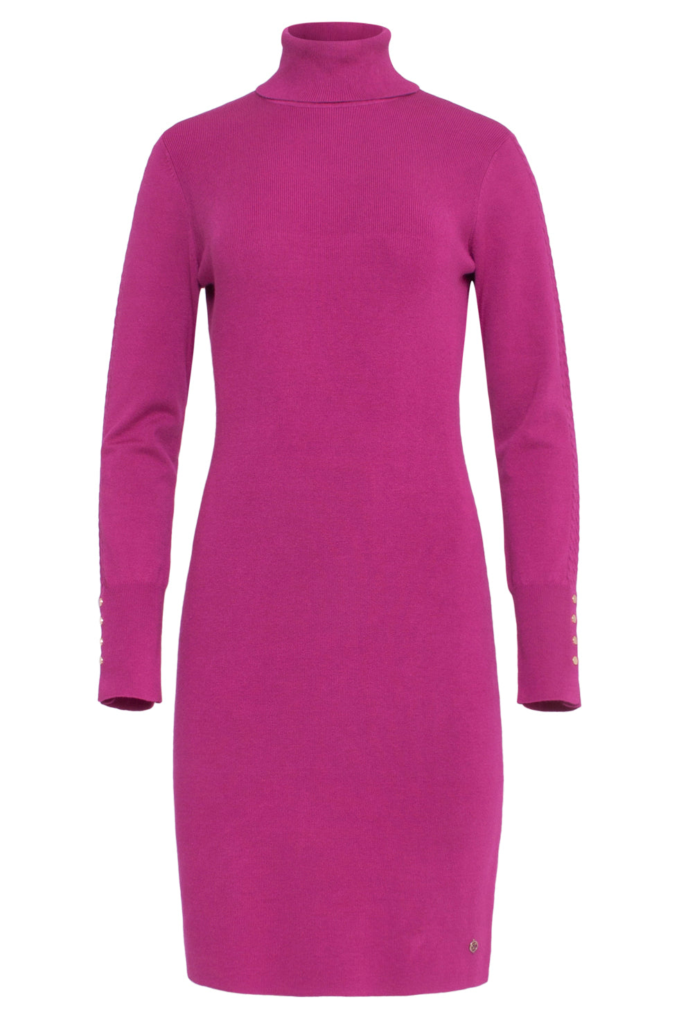 23840 Paarse Turtle Neck Jurk | Purple