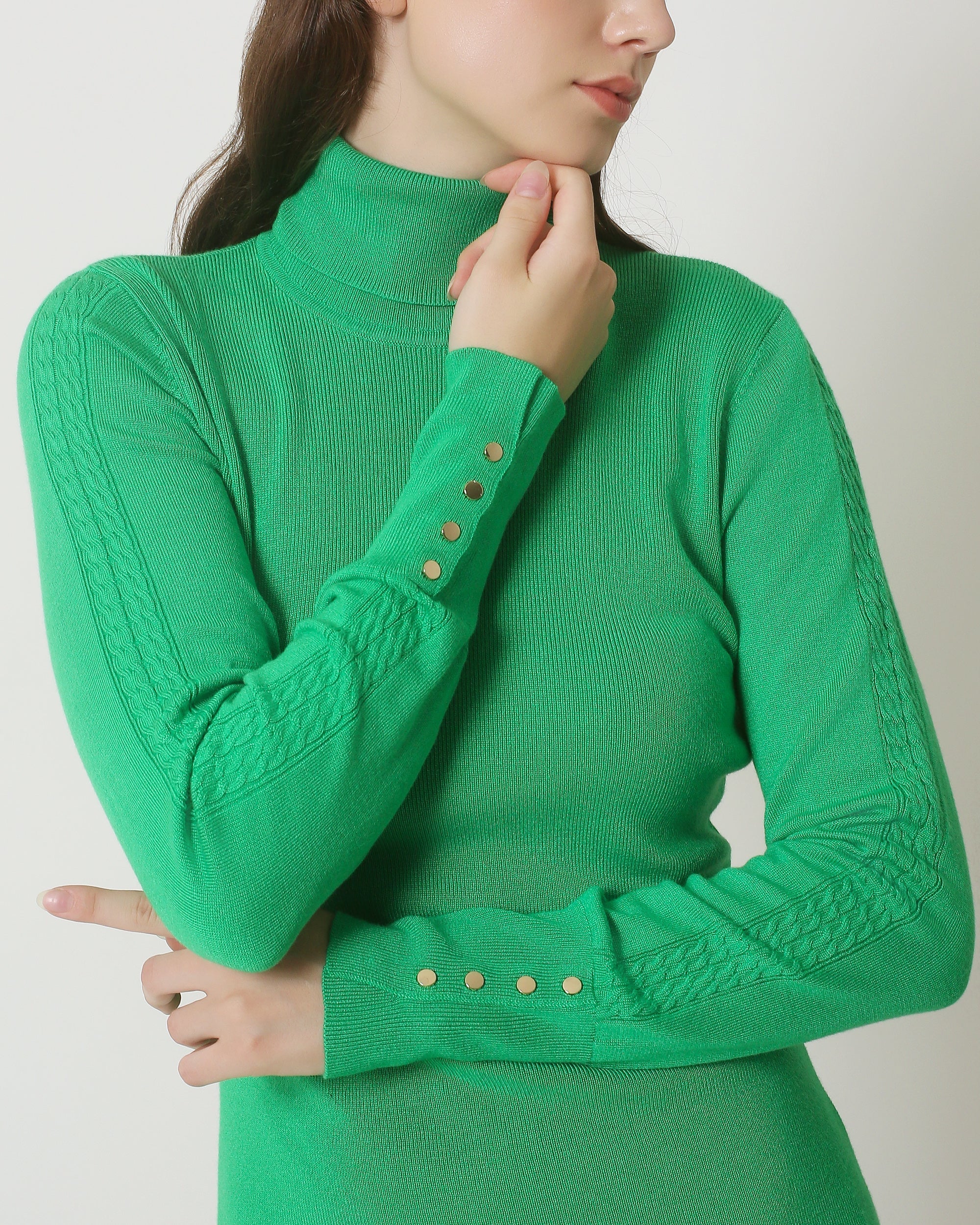 23841 Turtle Neck Jurk | Green