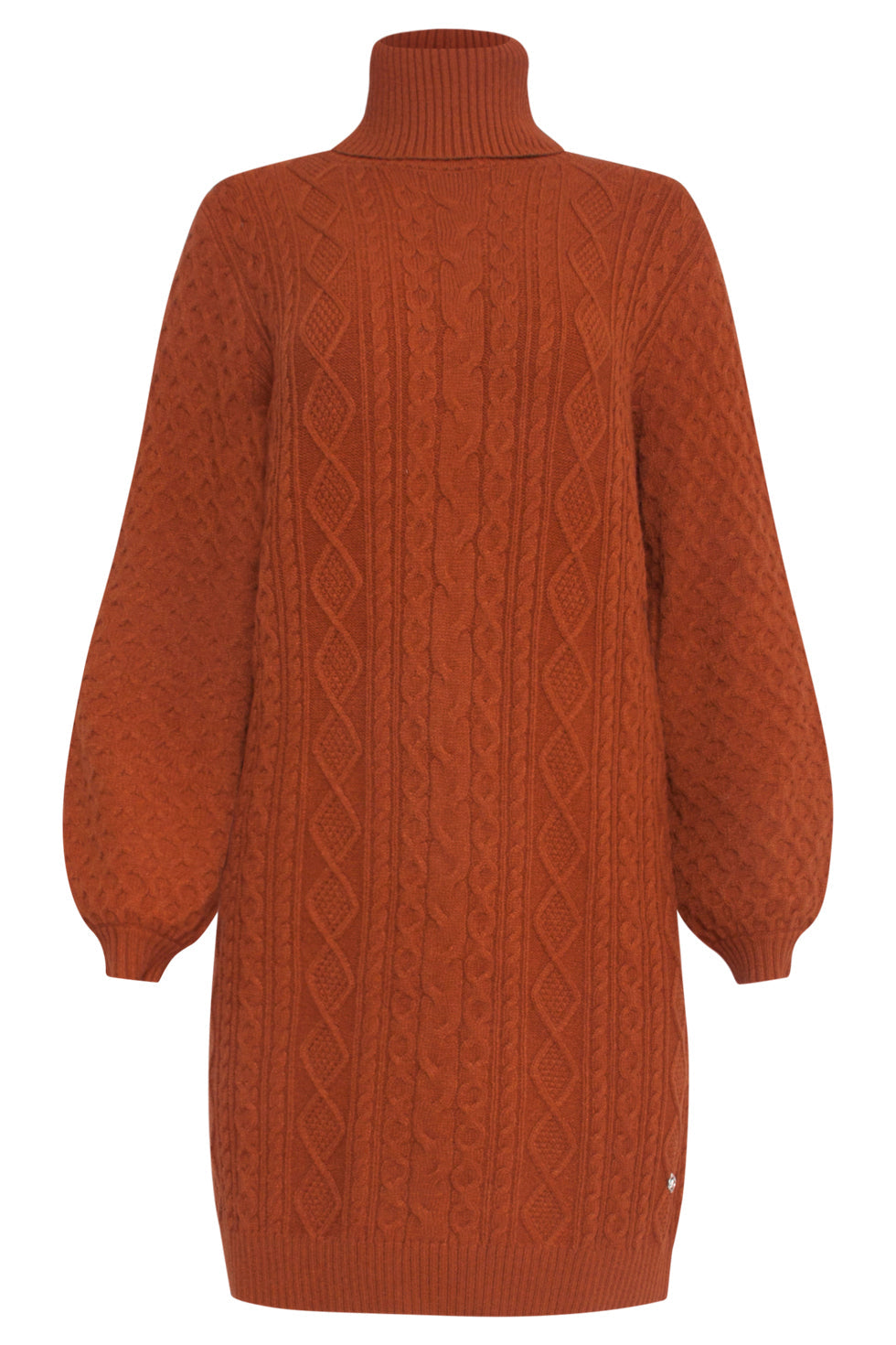23843 E Turtle Neck Jurk | Brown