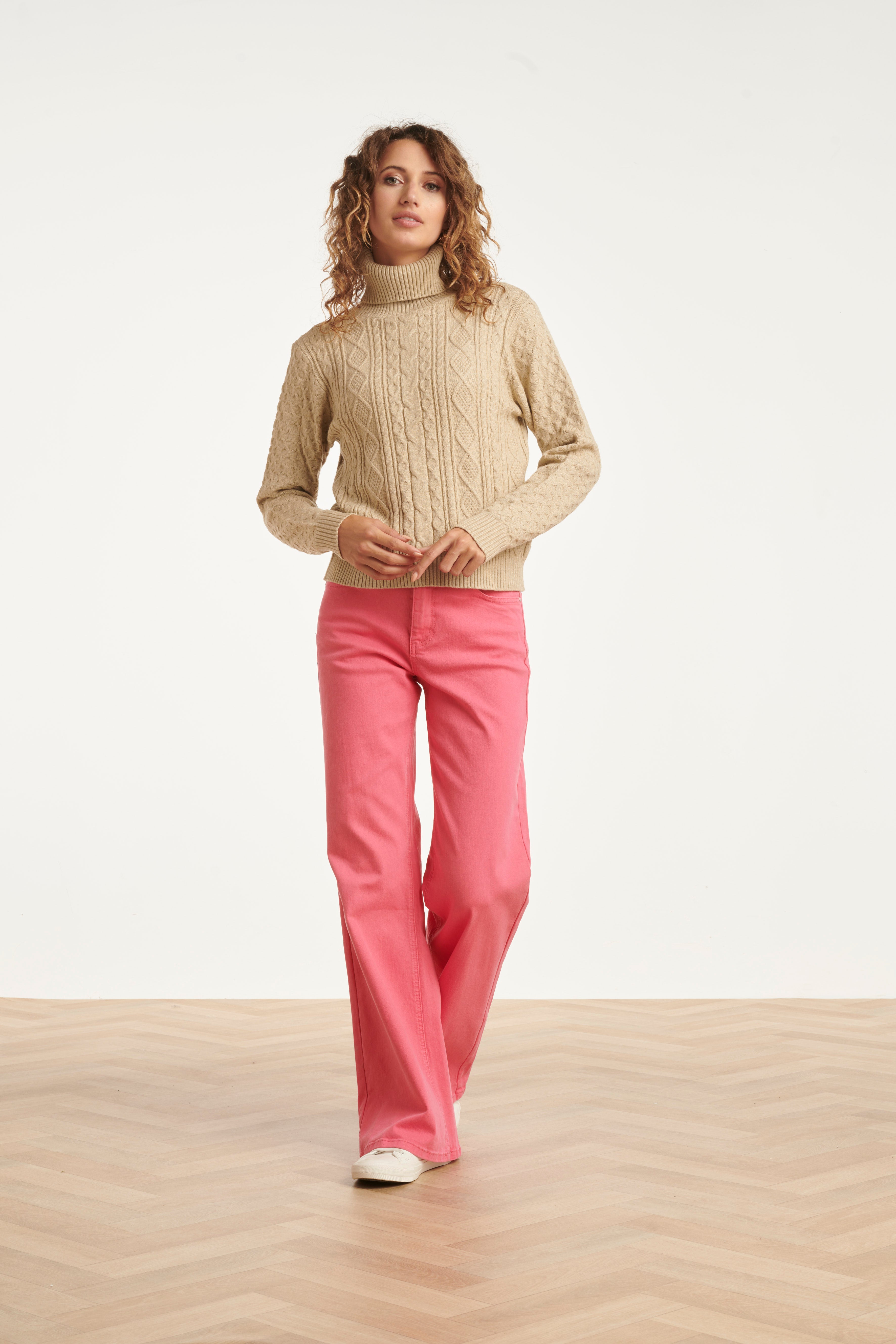 23847 E Turtle Neck Top | Sand