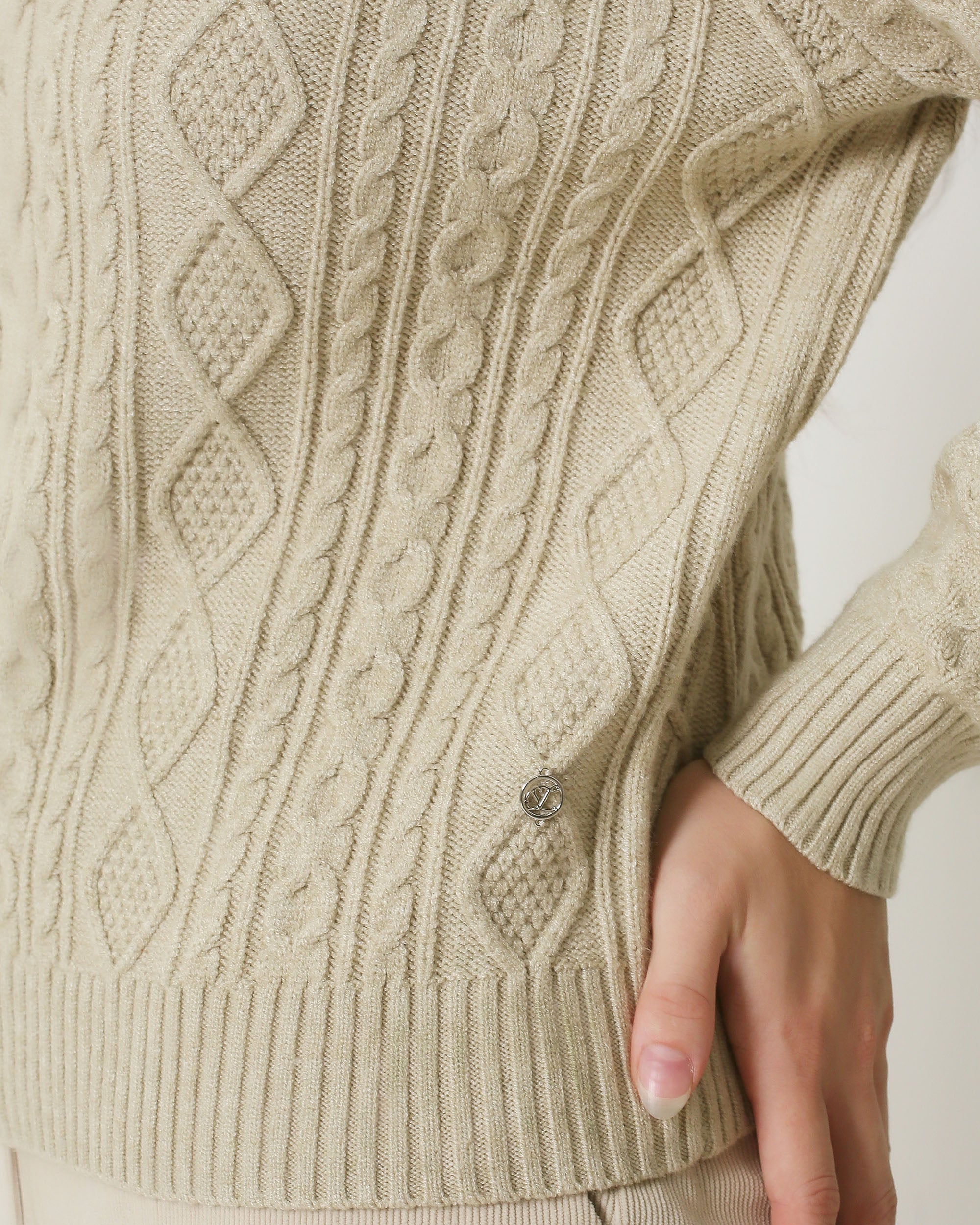 23847 E Turtle Neck Top | Sand