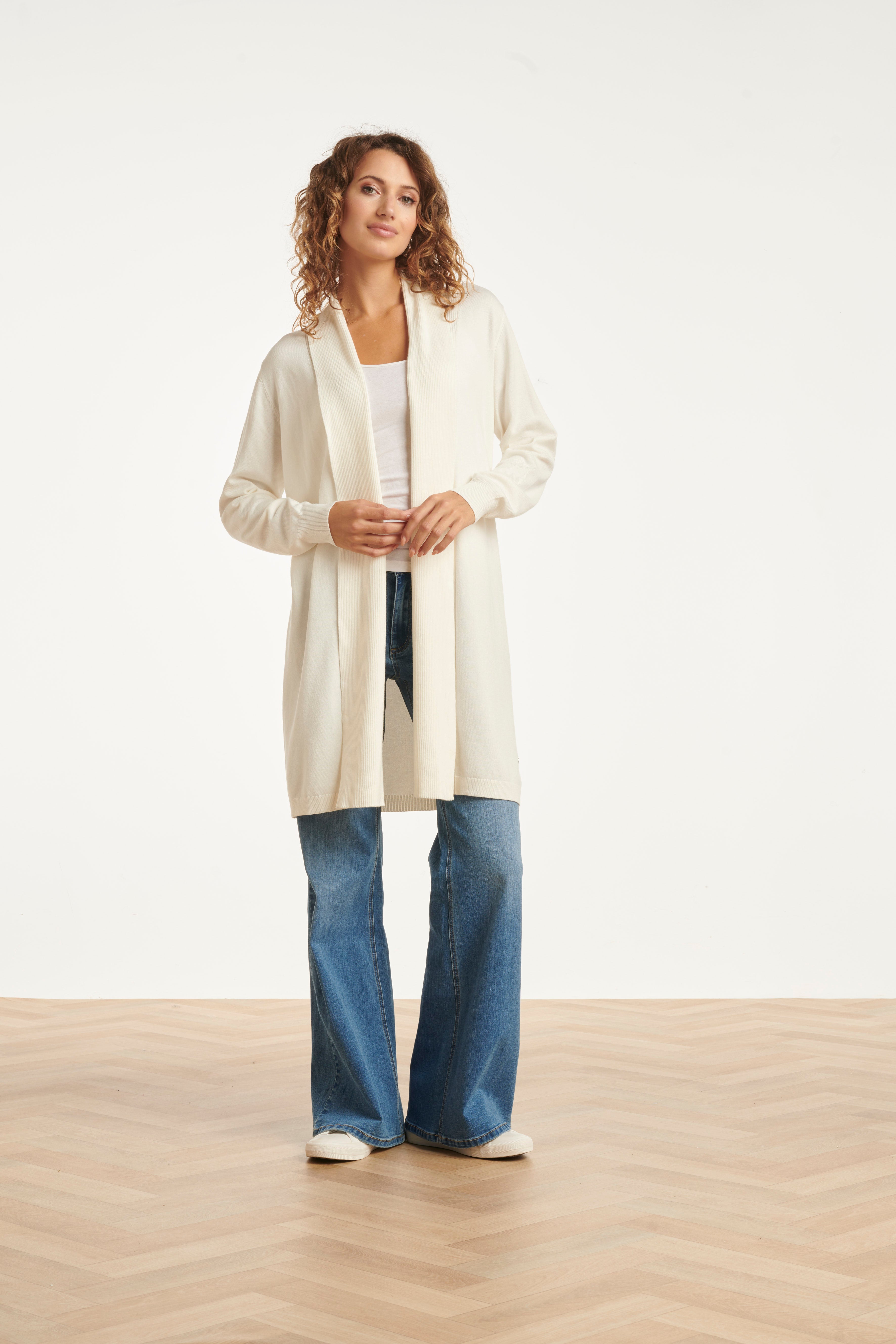 23850 Herfst/Winter Gebreid Viscose Vest | Off White