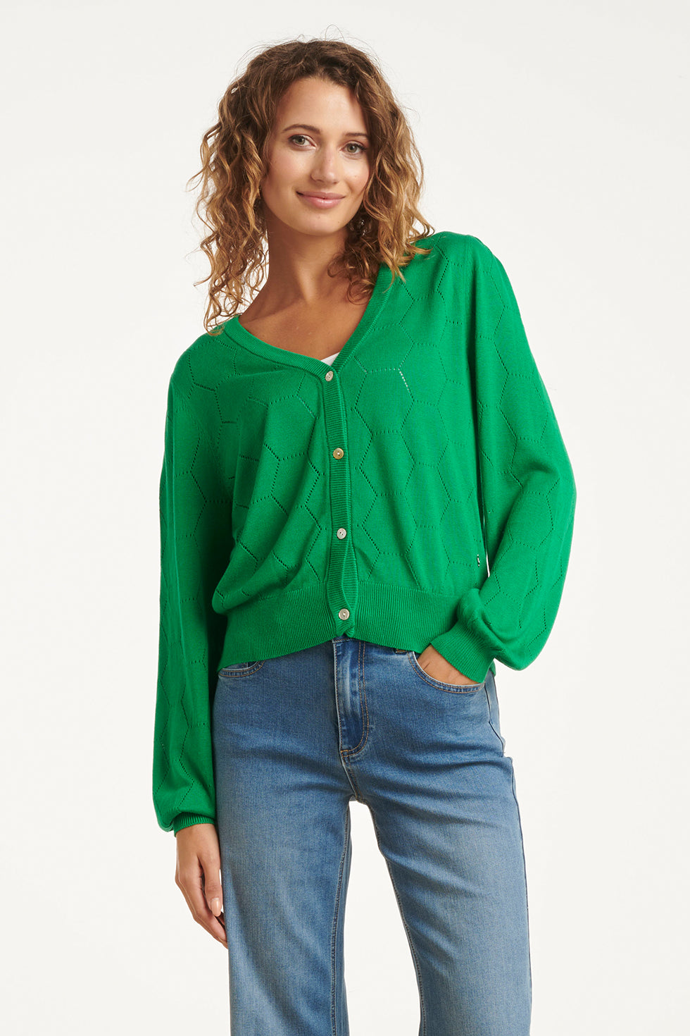 23851 Loose Fit Cardigan | Green