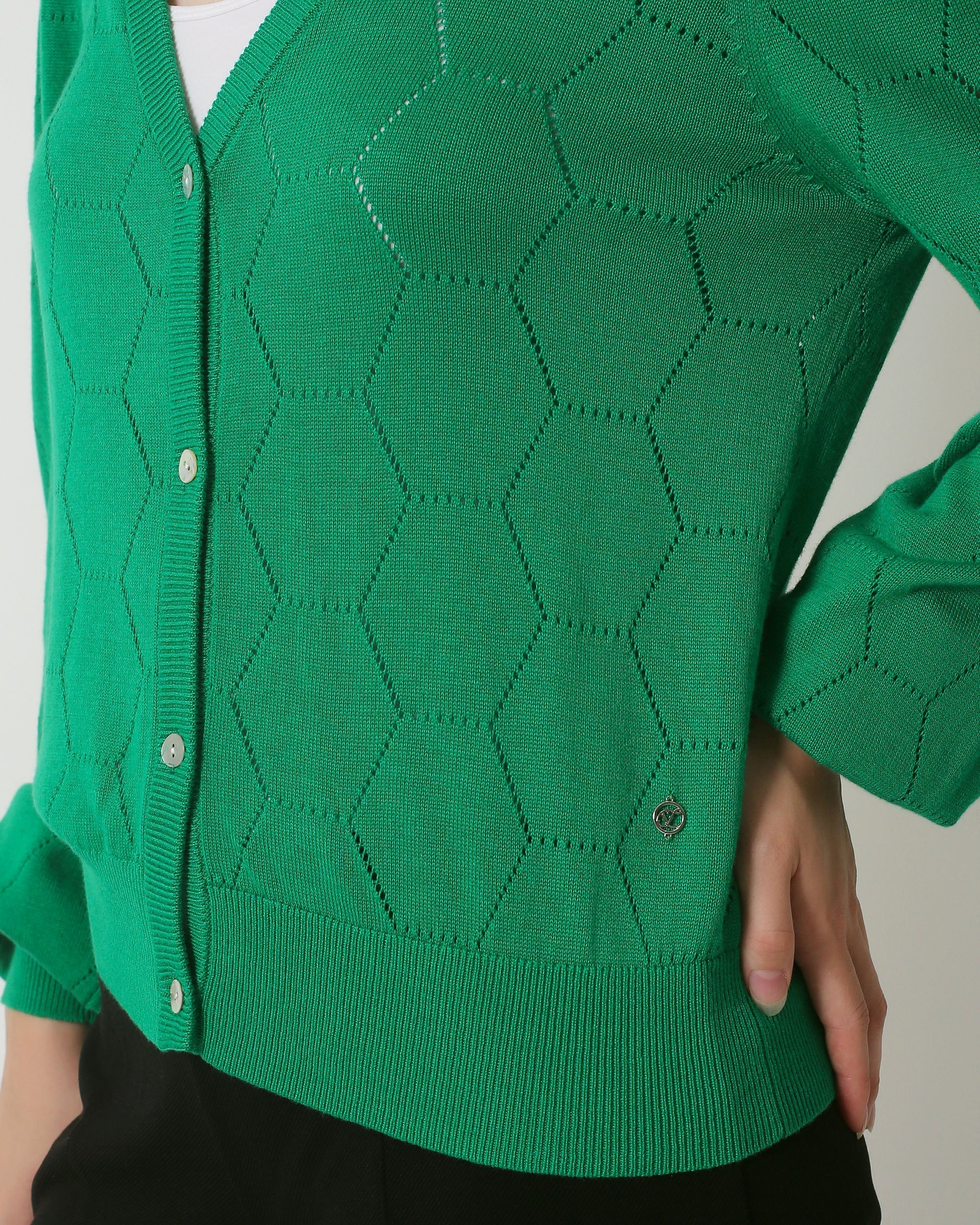 23851 Loose Fit Cardigan | Green