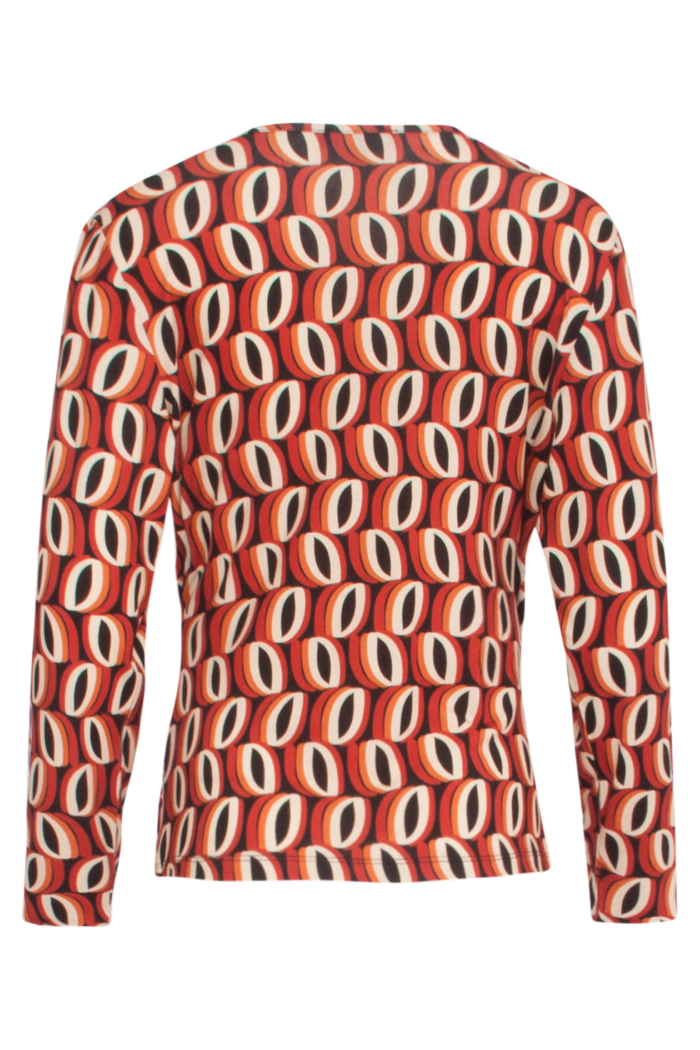 23860 Dames Top Met V-Halstribaalpatroon - | Muticolour
